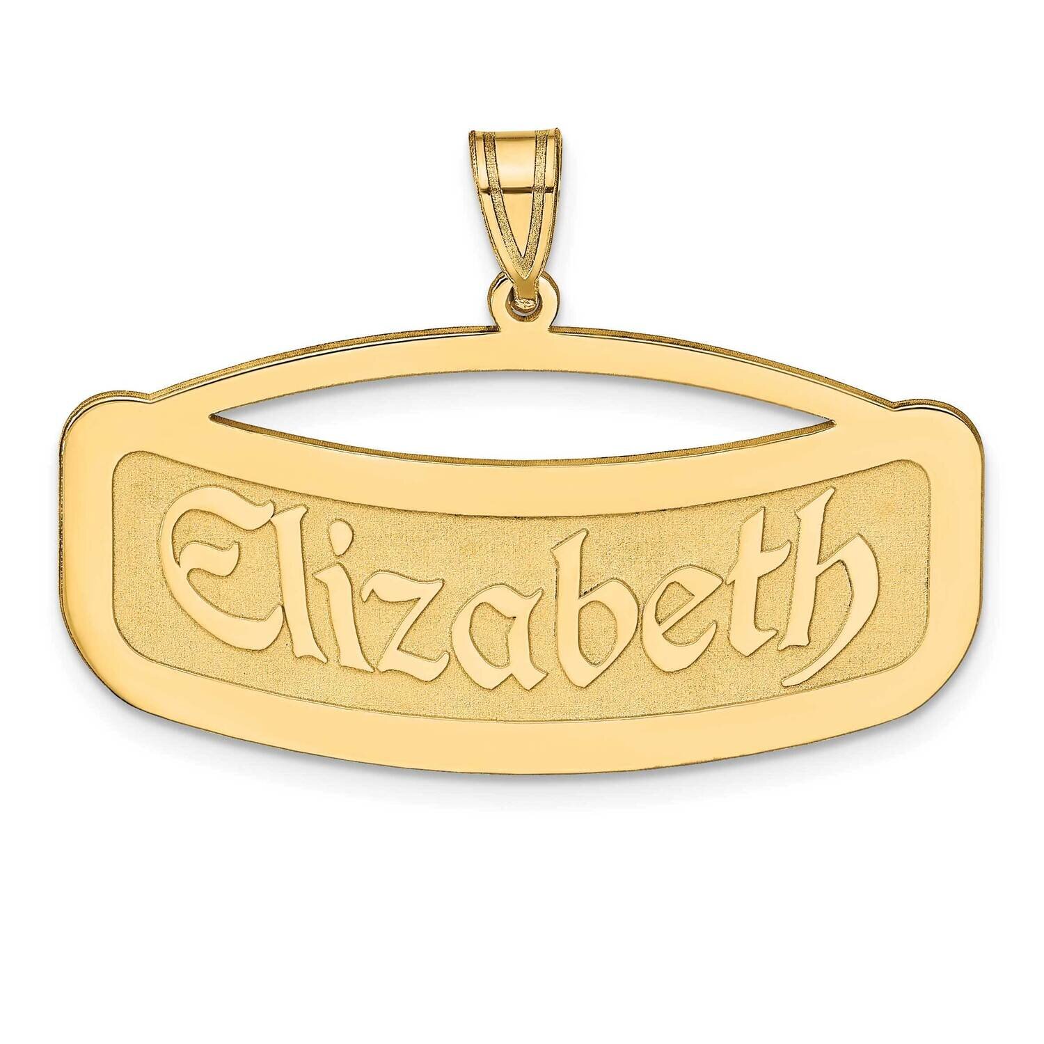 Curved Name Plate Pendant Sterling Silver Gold-plated XNA87GP