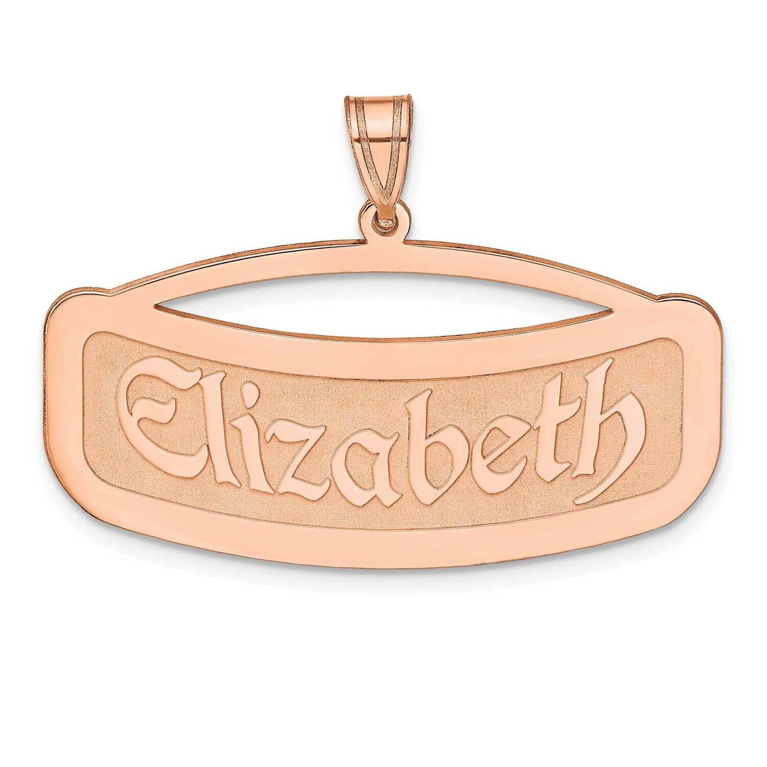 Curved Name Plate Pendant 14k Rose Gold XNA87R