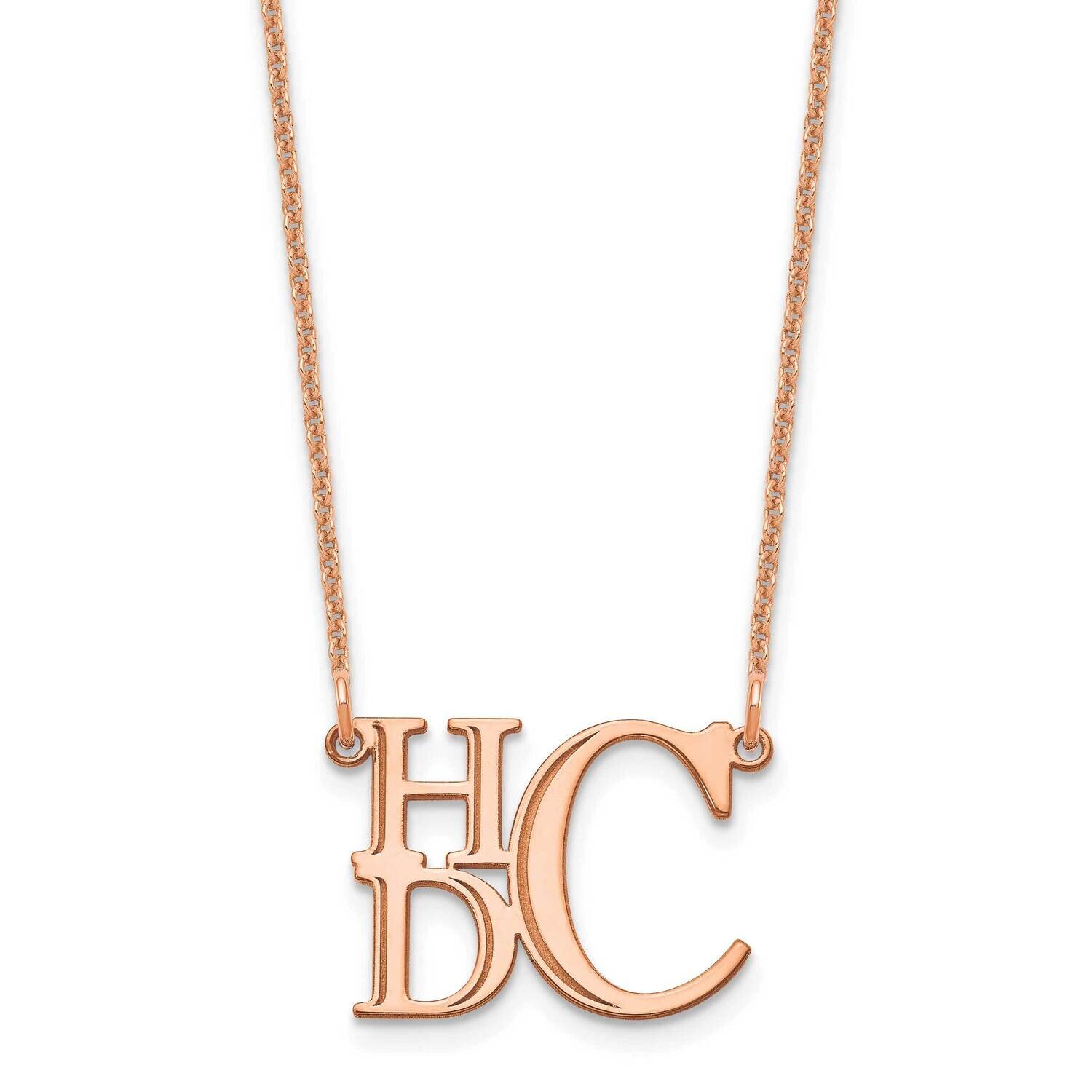 Semi Stacked Monogram Necklace 14k Rose Gold XNA884R, MPN: XNA884R,