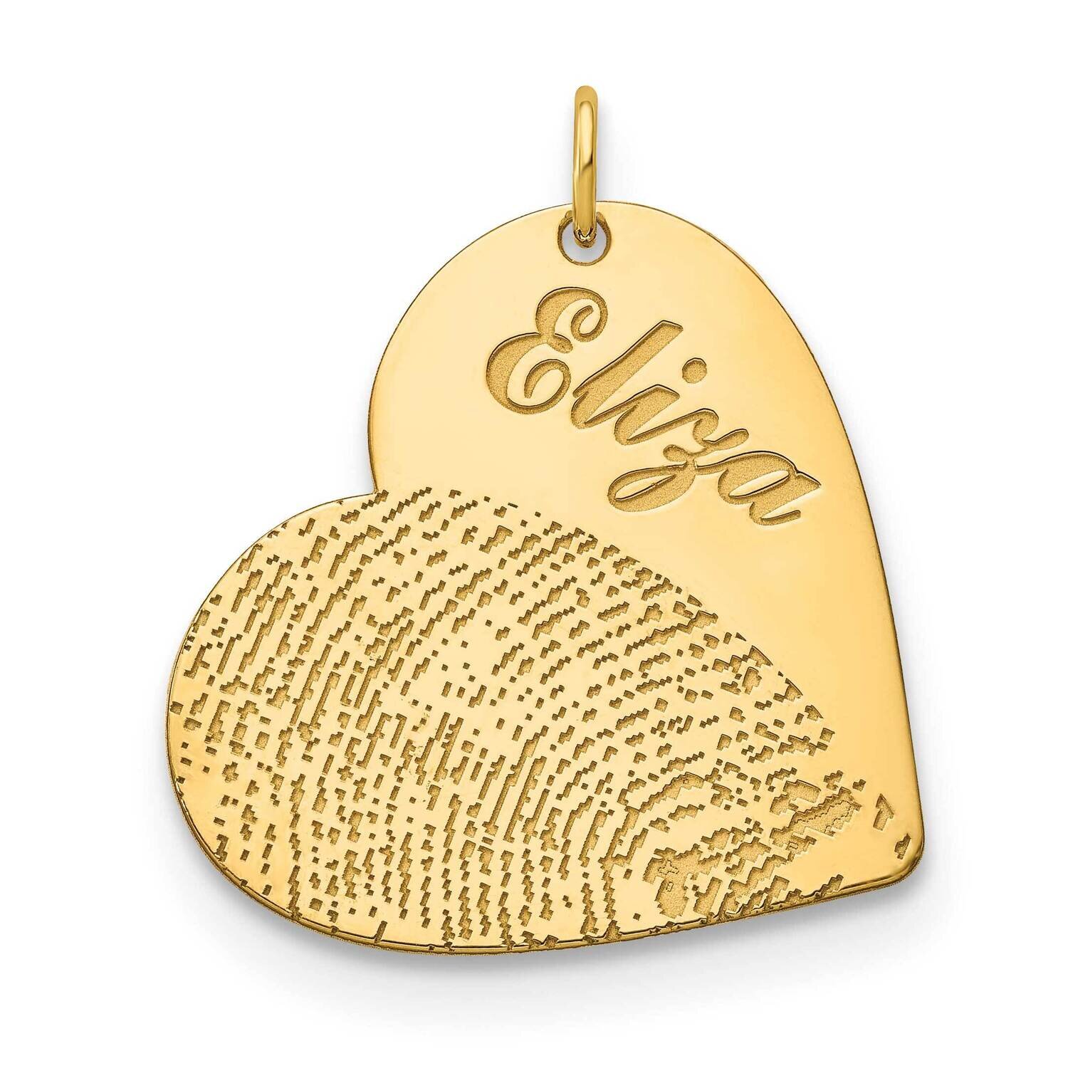 Name and Fingerprint Heart Charm Sterling Silver Gold-plated XNA899GP
