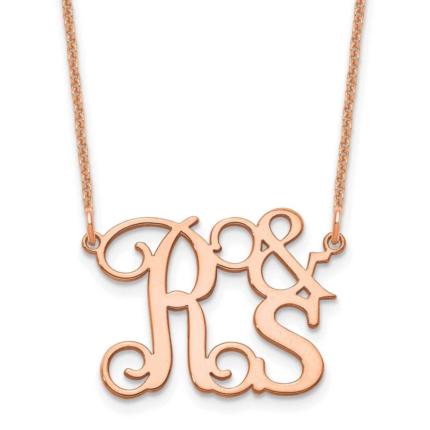 Stacked Initials Necklace 14k Rose Gold XNA901R