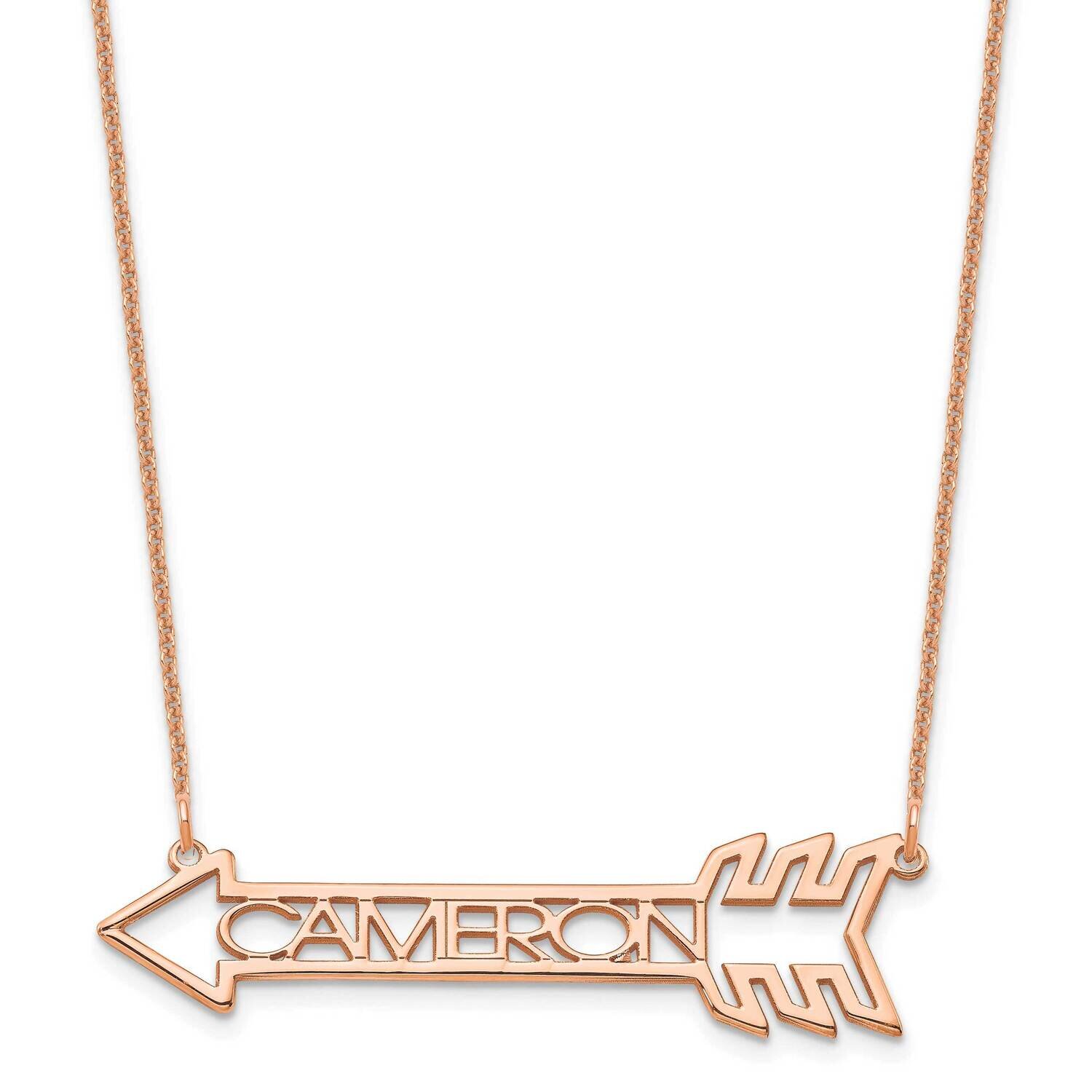 Personalized Arrow Necklace 14k Rose Gold XNA930R