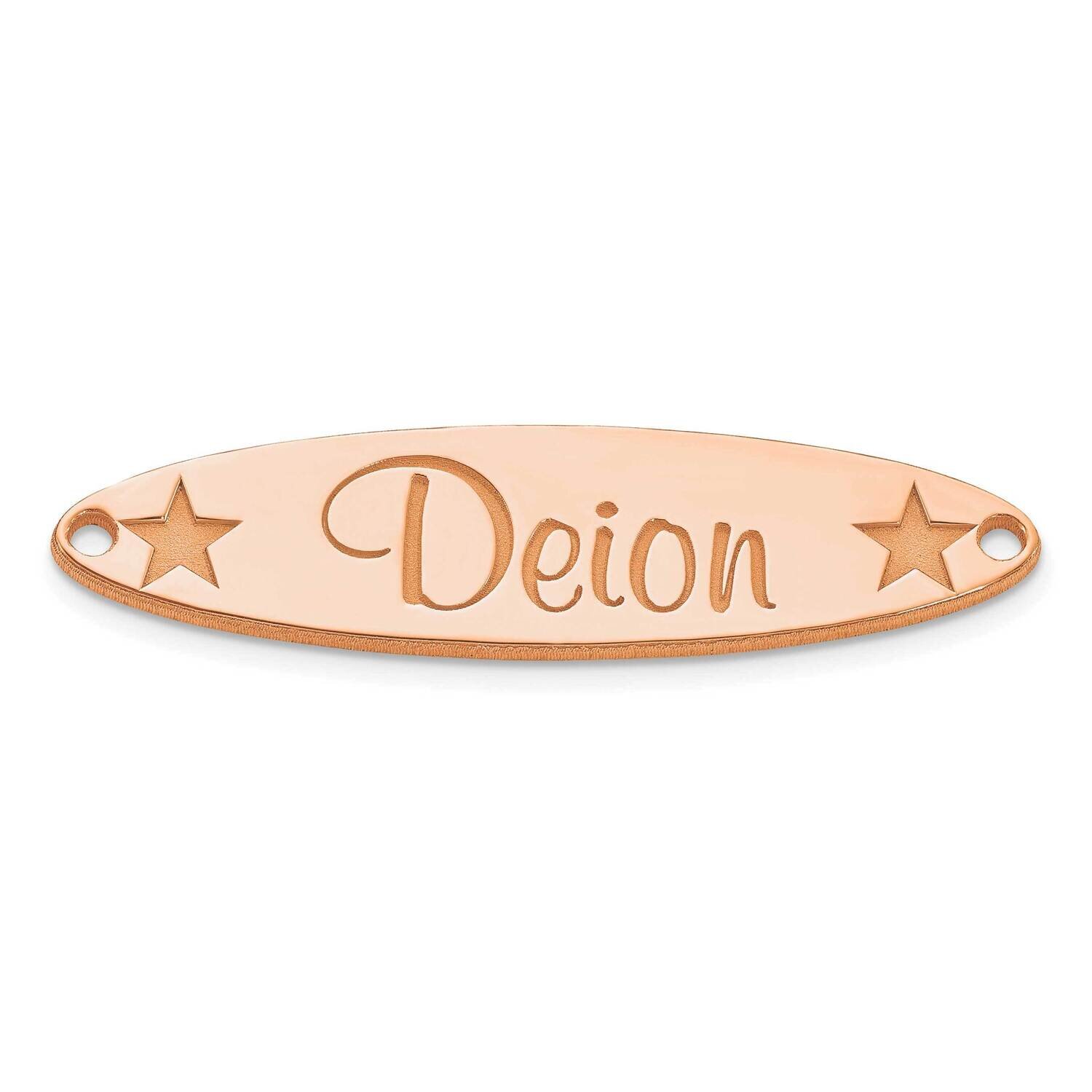 Oval with Stars Name Plate 14k Rose Gold Large XNA93R