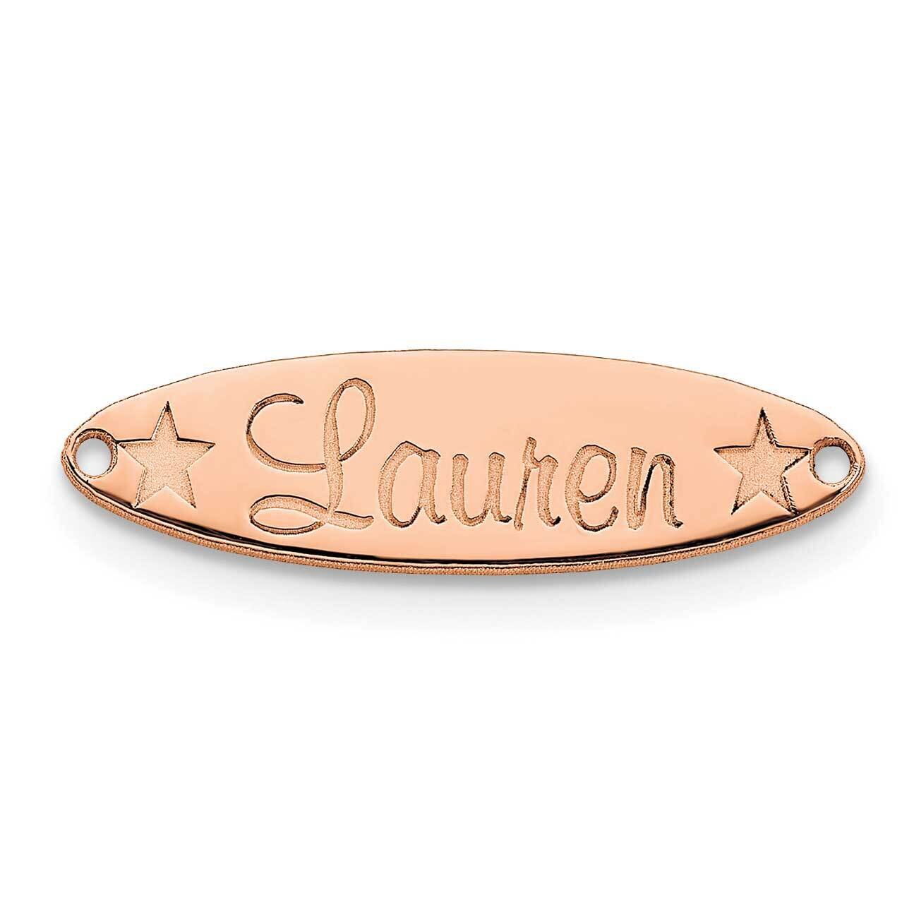 Oval with Stars Name Plate 14k Rose Gold Small XNA94R