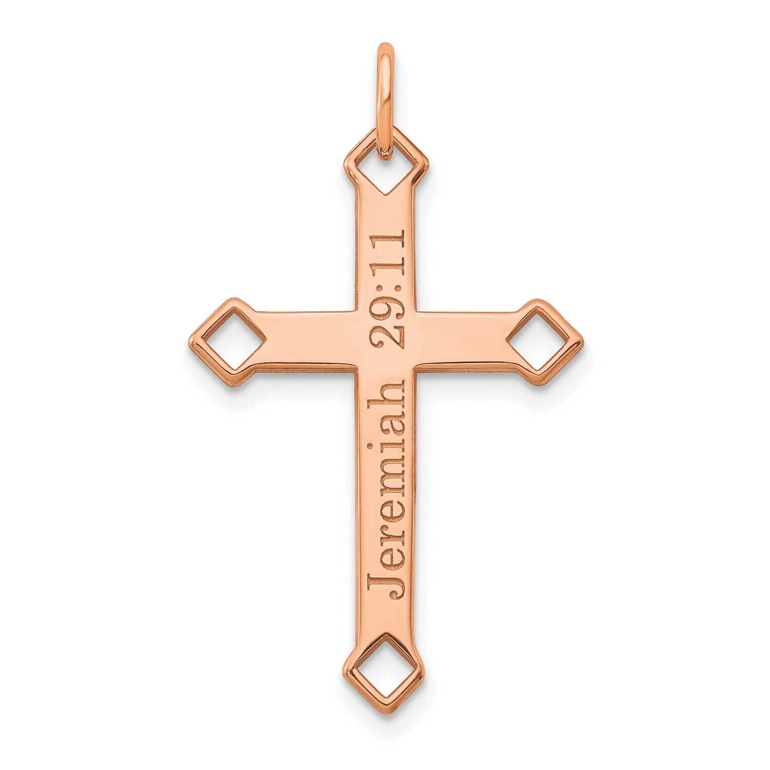 Personalized Cross Charm 14k Rose Gold XNA978R