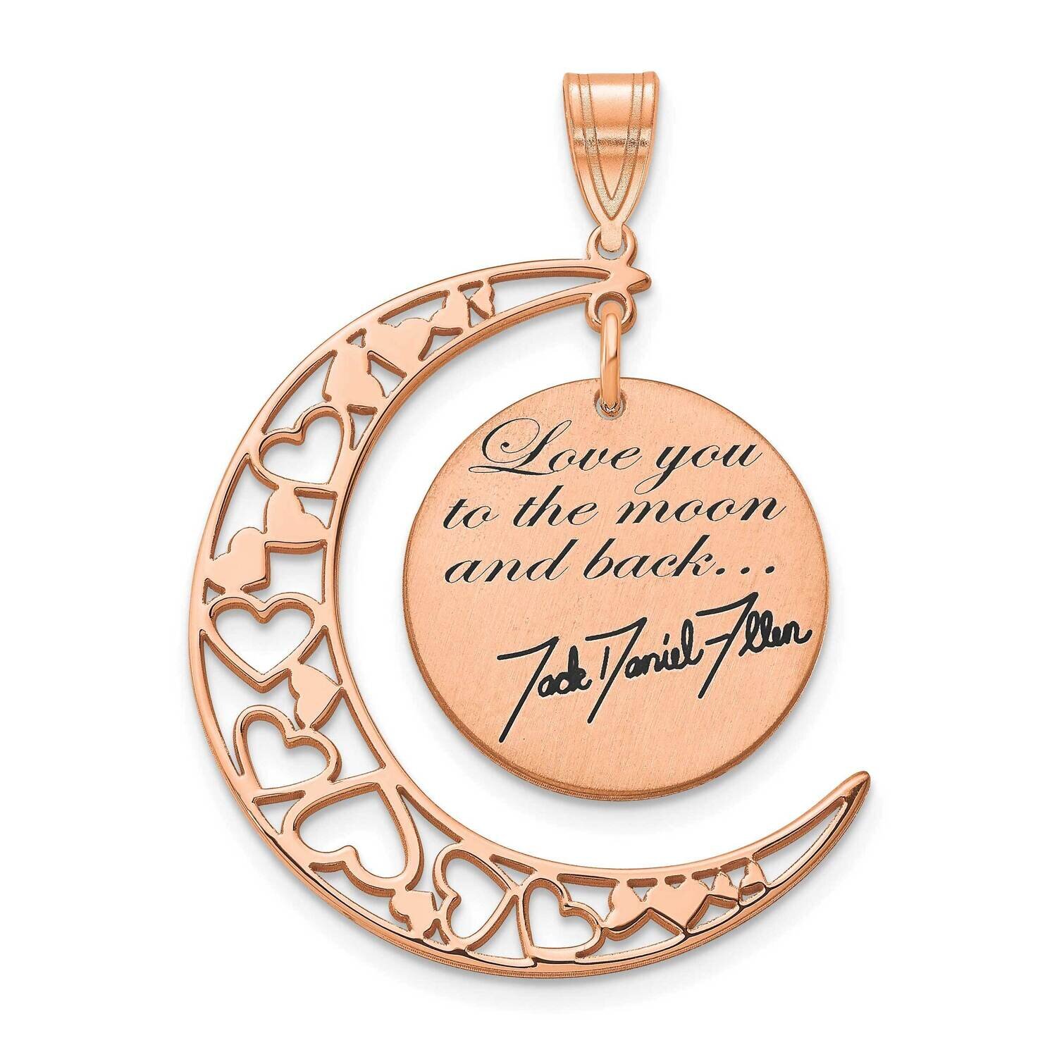 Love You To The Moon Signature Pendant 14k Rose Gold XNA989R