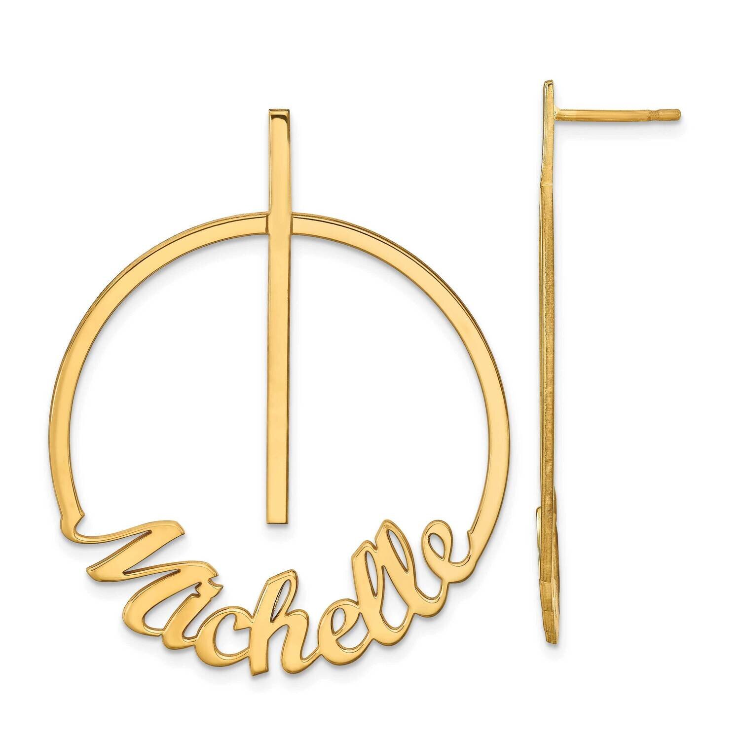 Circle Name Post Earrings 14k Gold Small XNE141Y, MPN: XNE141Y, 883957950617