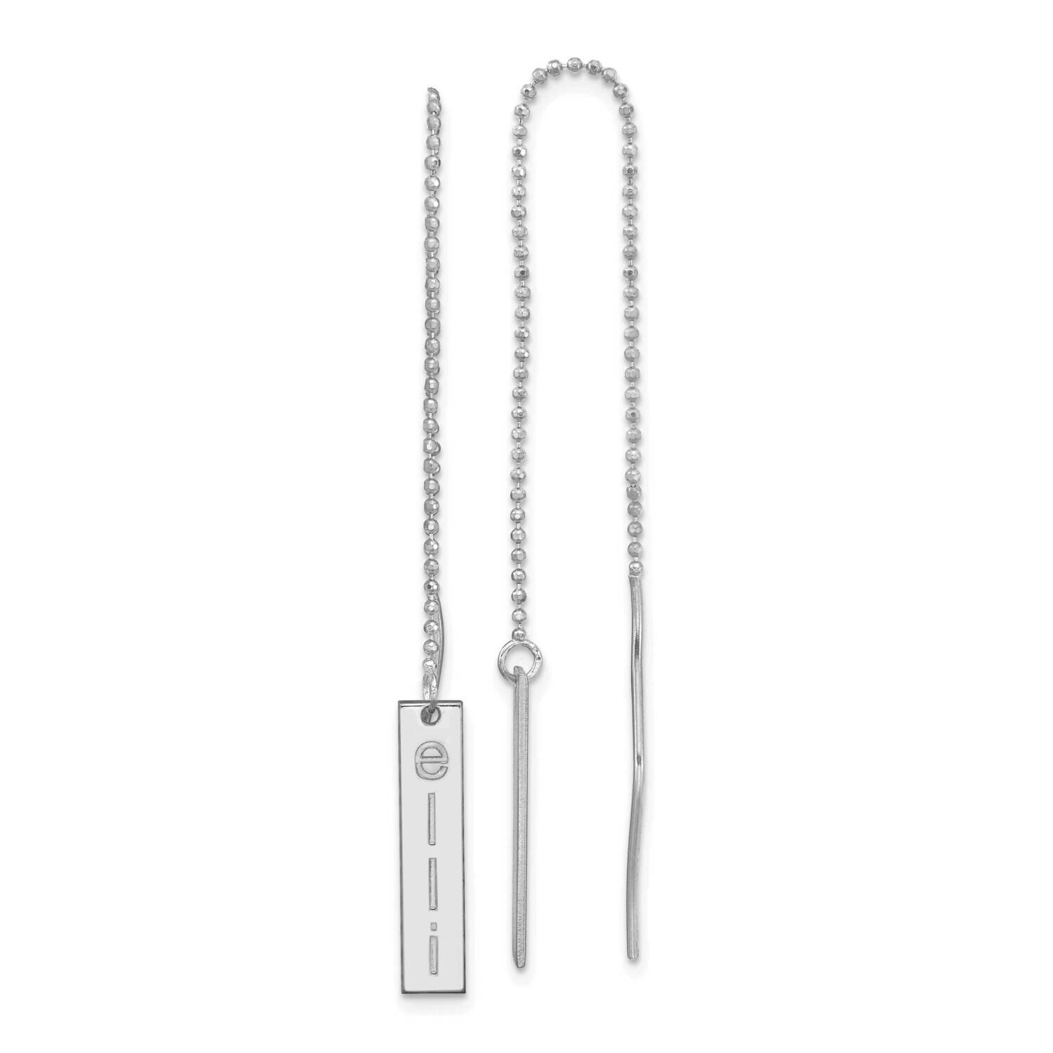 Personalized Bar Threader Earrings 14k White Gold XNE142W, MPN: XNE142W,