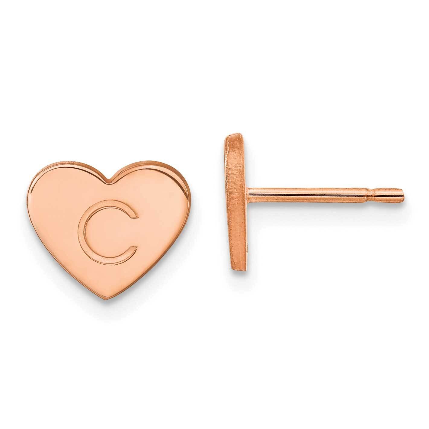 Initial Heart Post Earrings Sterling Silver Rose-plated XNE143RP, MPN: XNE143RP,