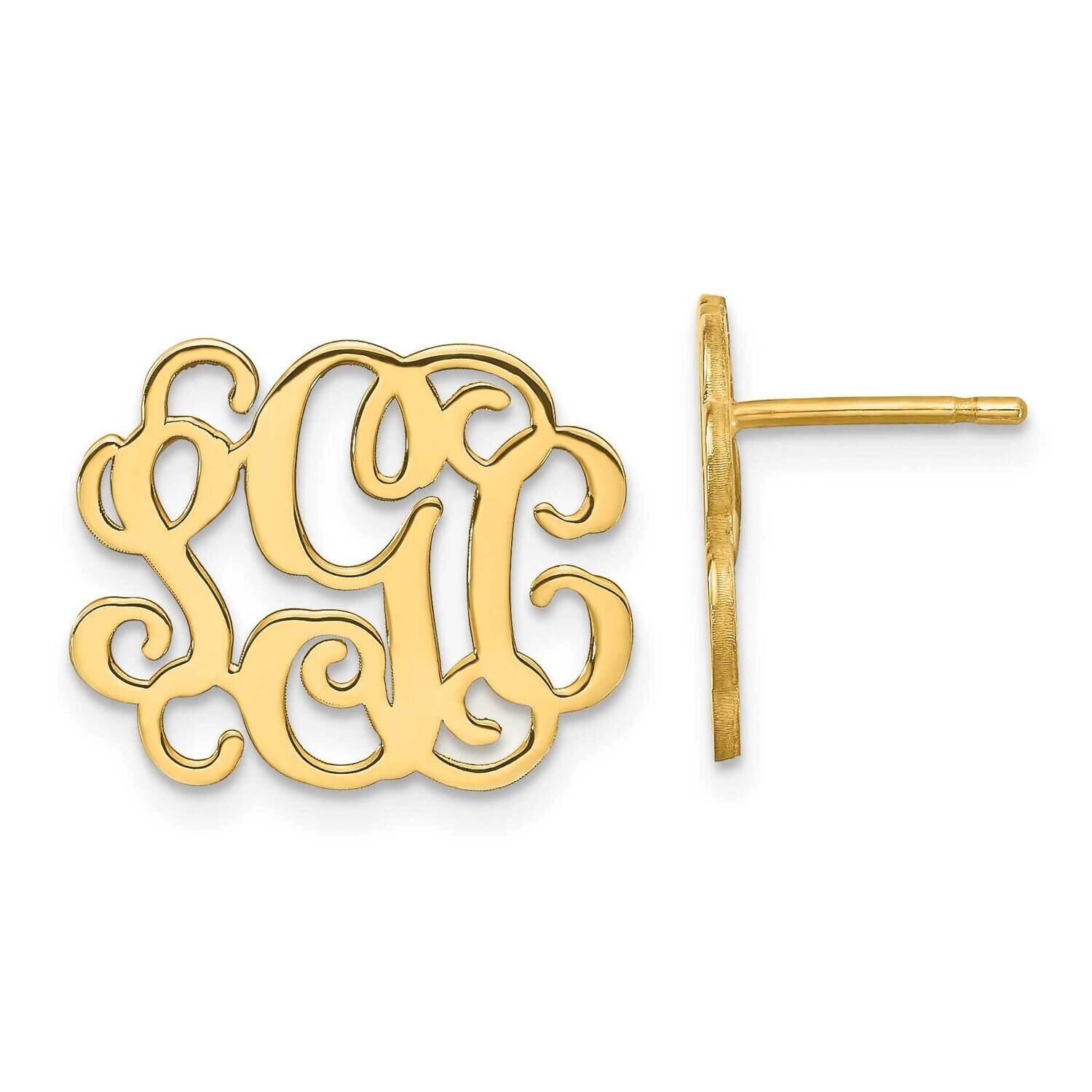 Polished Monogram Post Earrings 14k Gold XNE25Y, MPN: XNE25Y, 886774556840