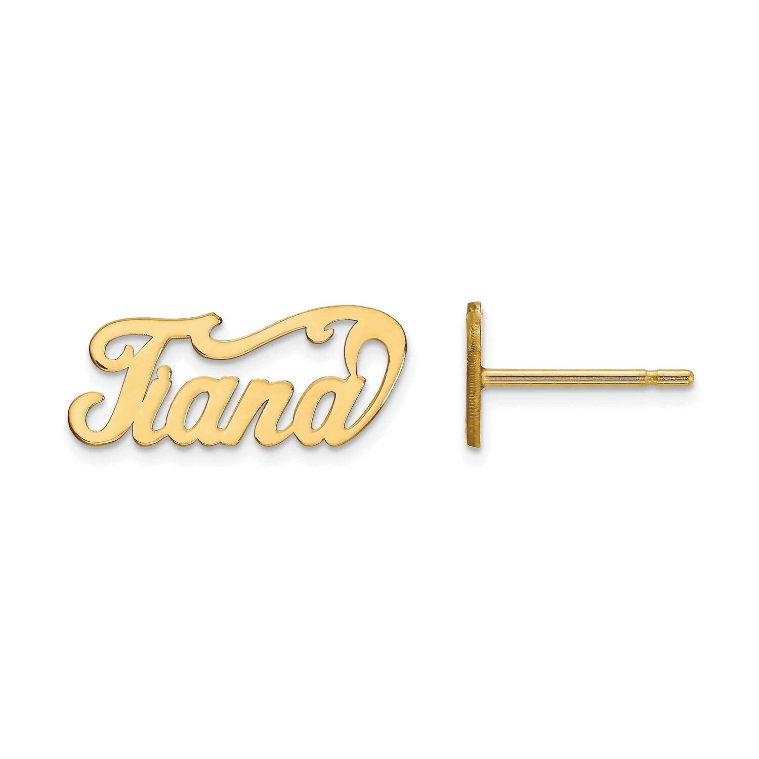 Name Plate Post Earrings Sterling Silver Gold-plated XNE2GP