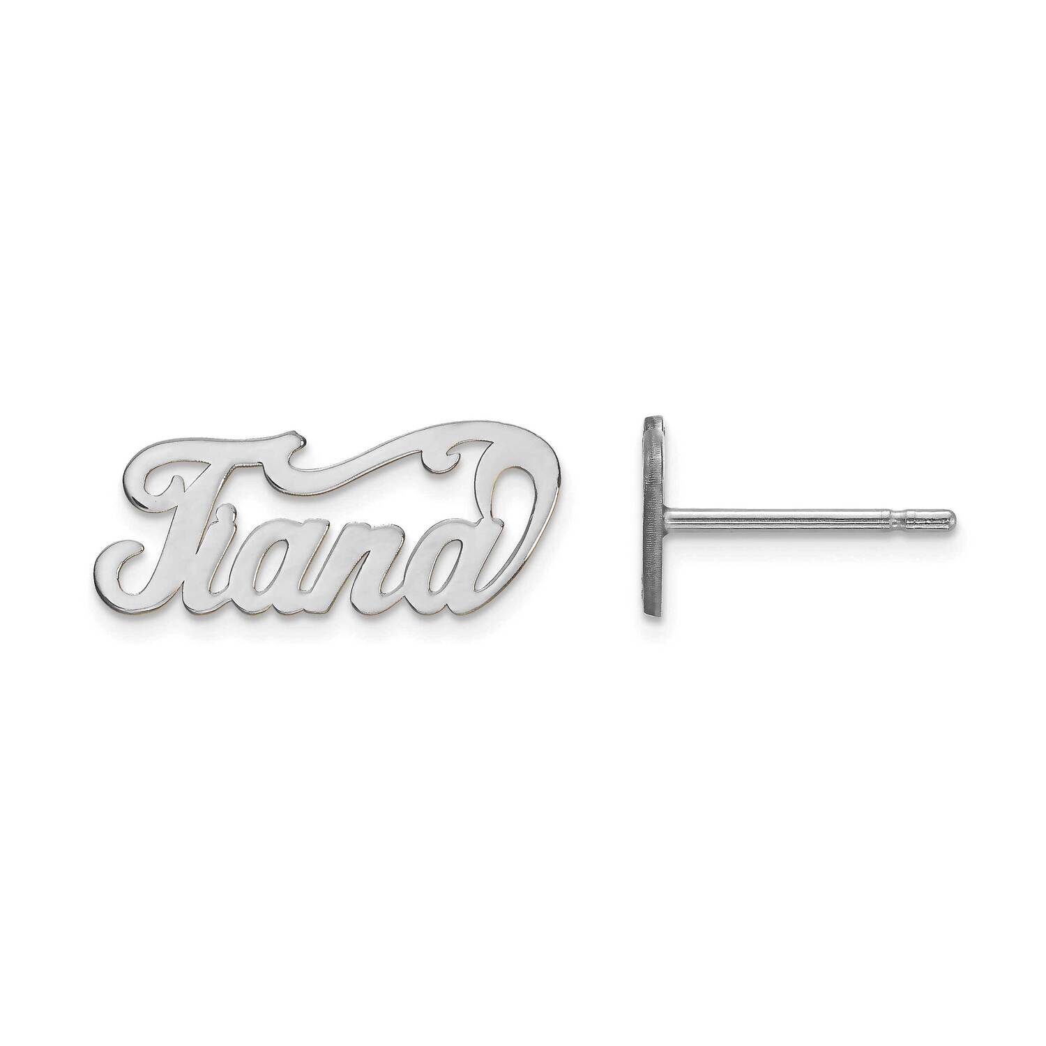 Name Plate Post Earrings Sterling Silver Rhodium-plated XNE2SS