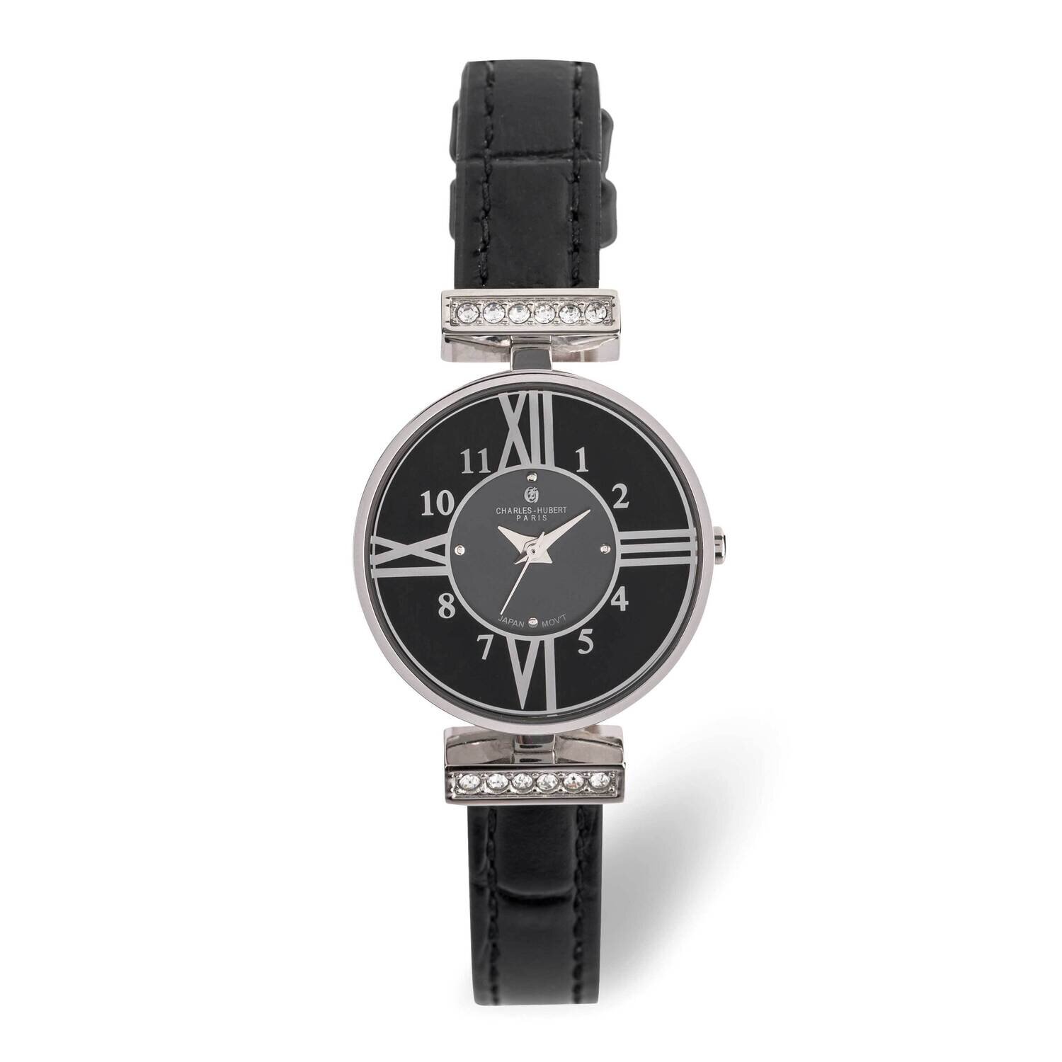 Charles Hubert Ladies Black Dial Watch Stainless Steel XWA6356