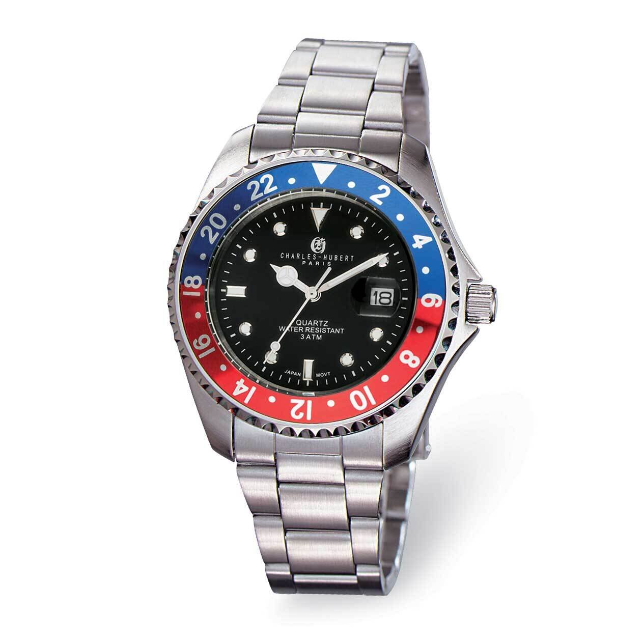 Charles Hubert Black Dial Watch Stainless Steel XWA6369