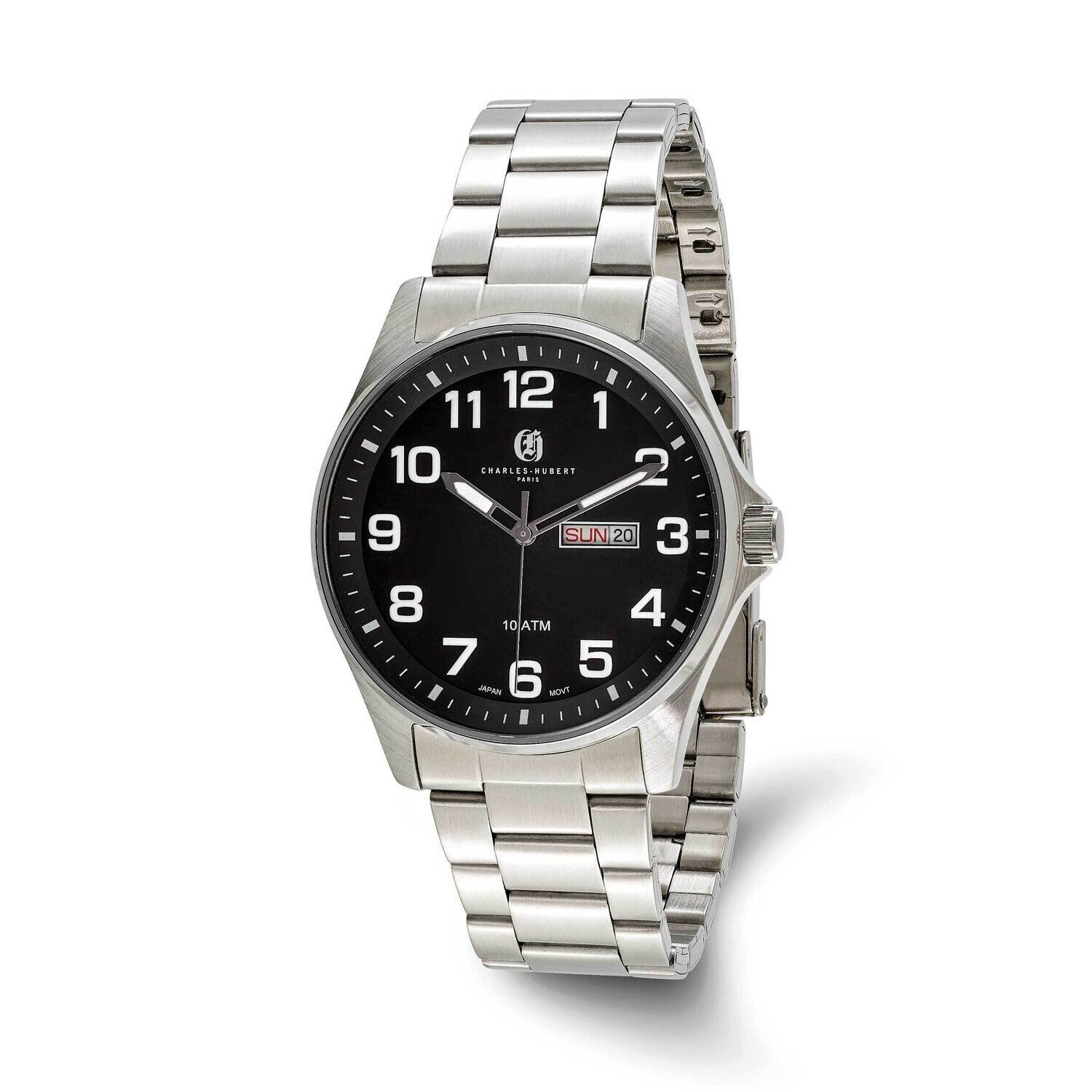 Charles Hubert Black Dial Watch Stainless Steel XWA6374