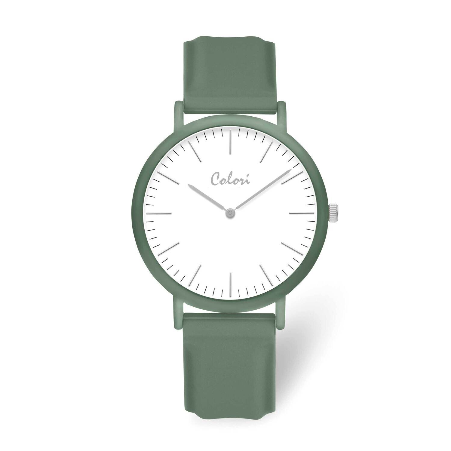 Colori White Dial Green Silicone Band 40mm Watch XWA6382