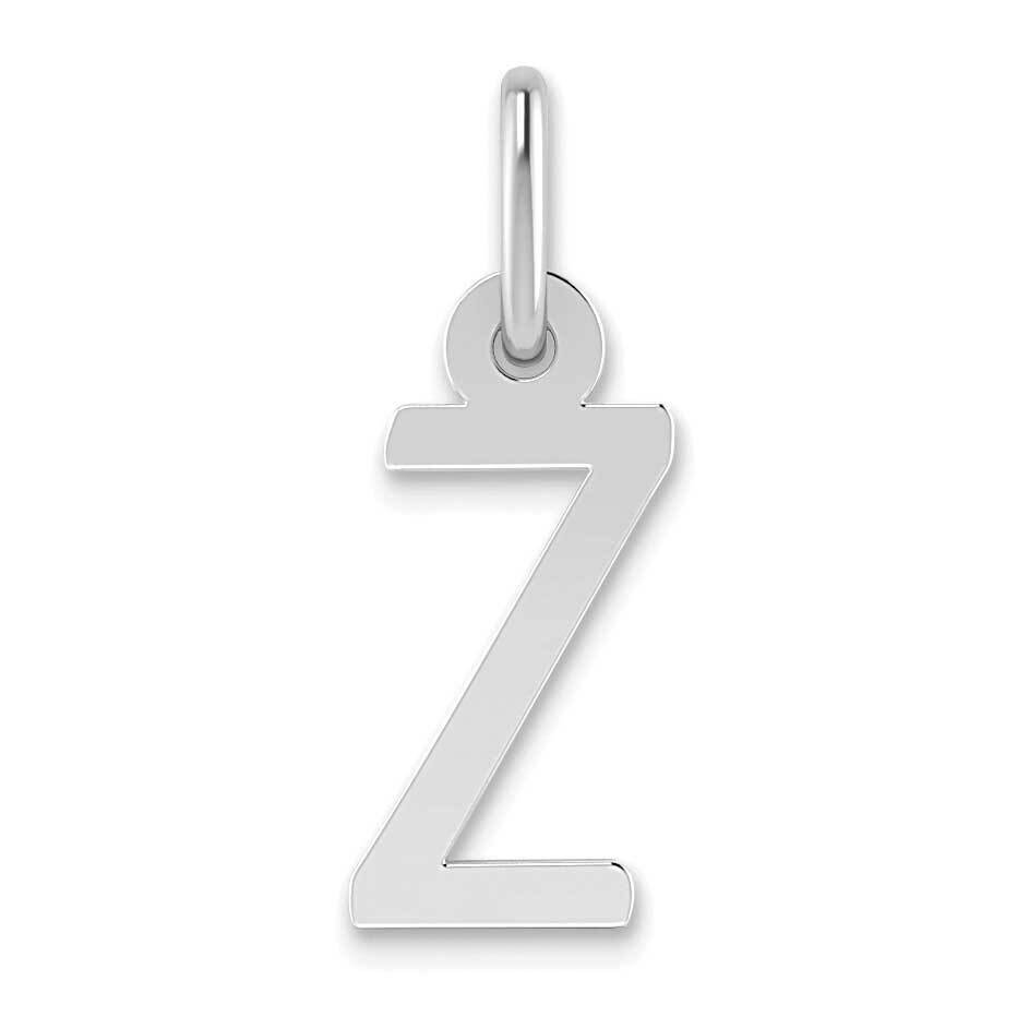 Slanted Block Letter Z Initial Charm 14k White Gold Small YC645Z