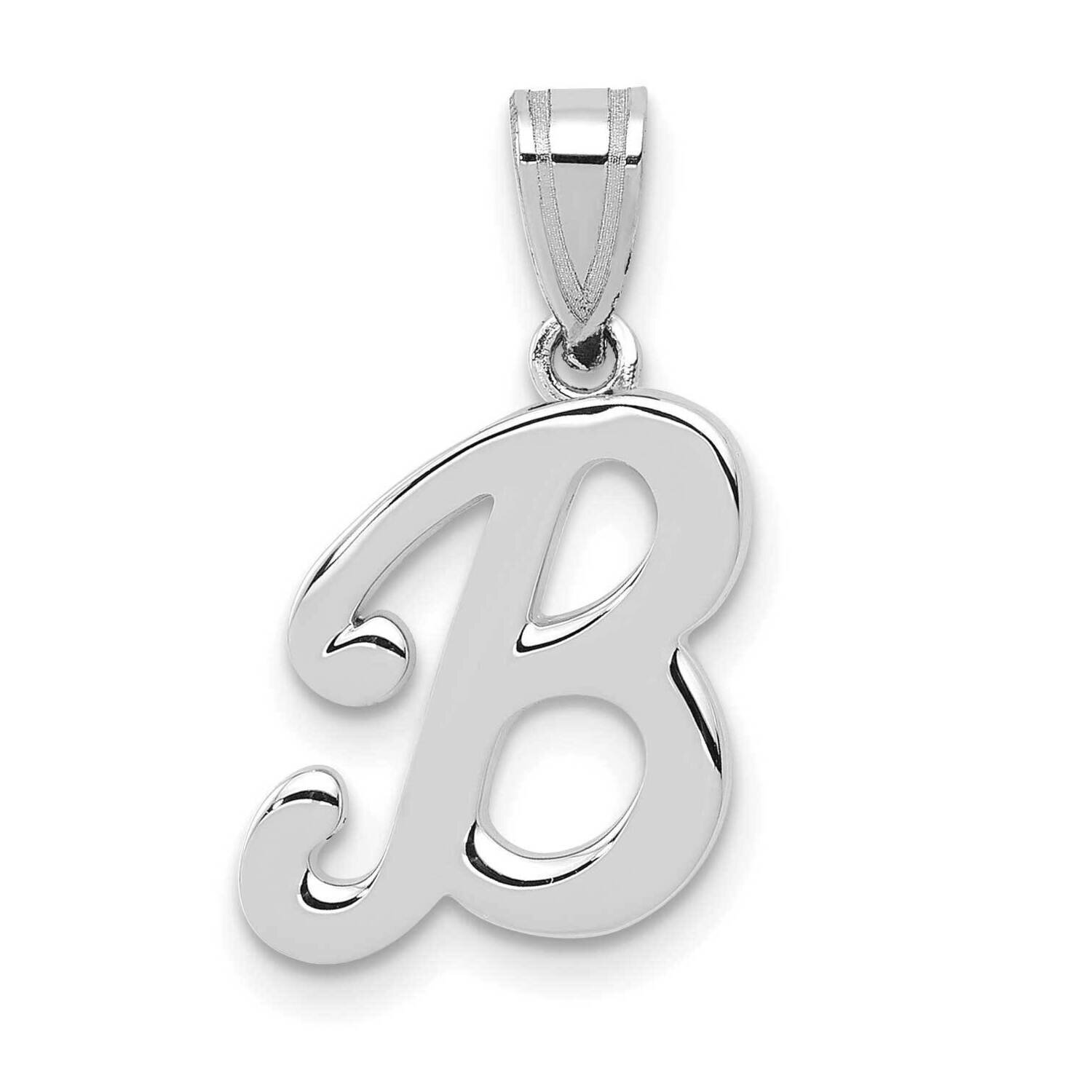 Script Letter B Initial Pendant 14k White Gold YC993WB, MPN: YC993WB, 196904069950