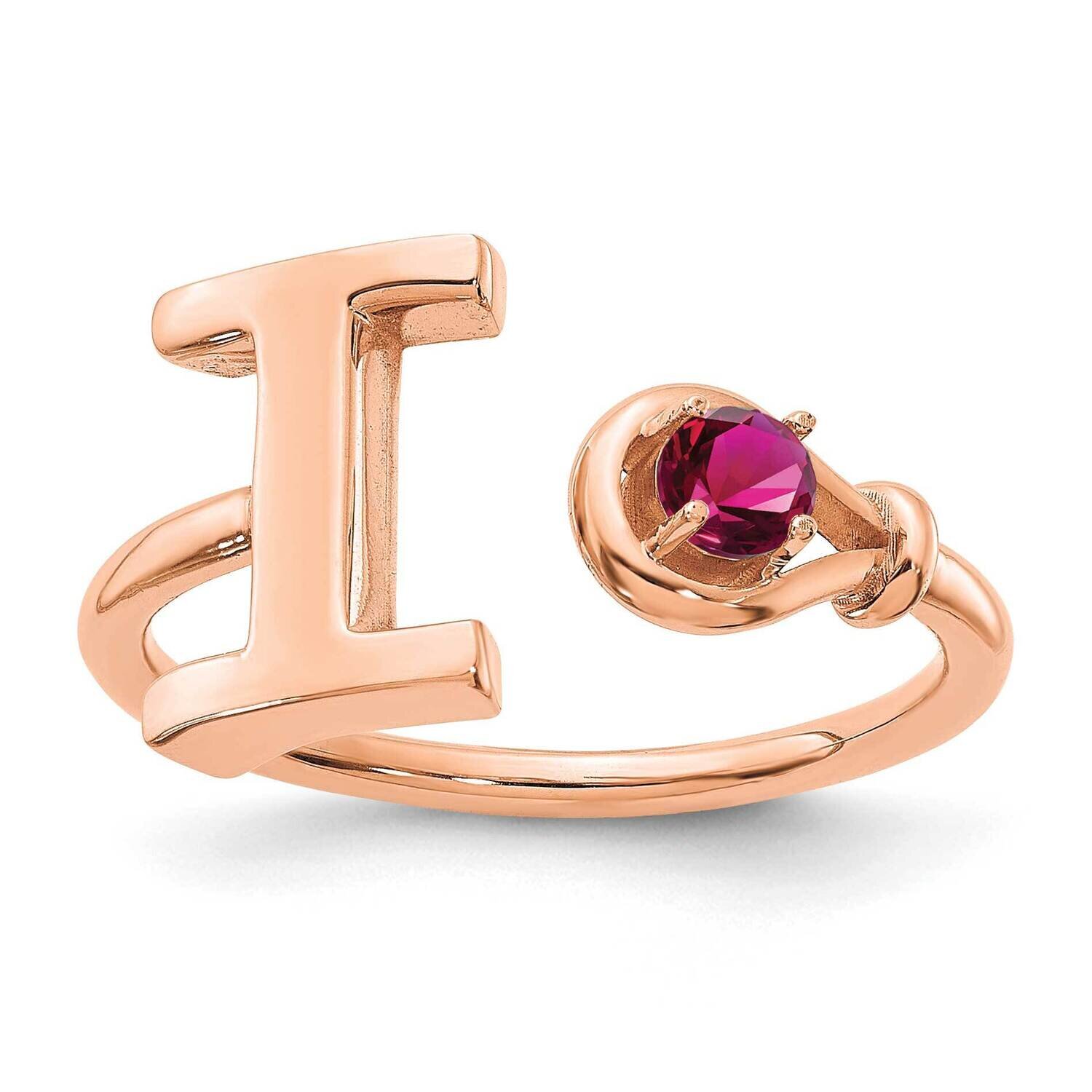Letter I with Birthstone Ring 10k Rose Gold 10XNR81IR, MPN: 10XNR81IR,