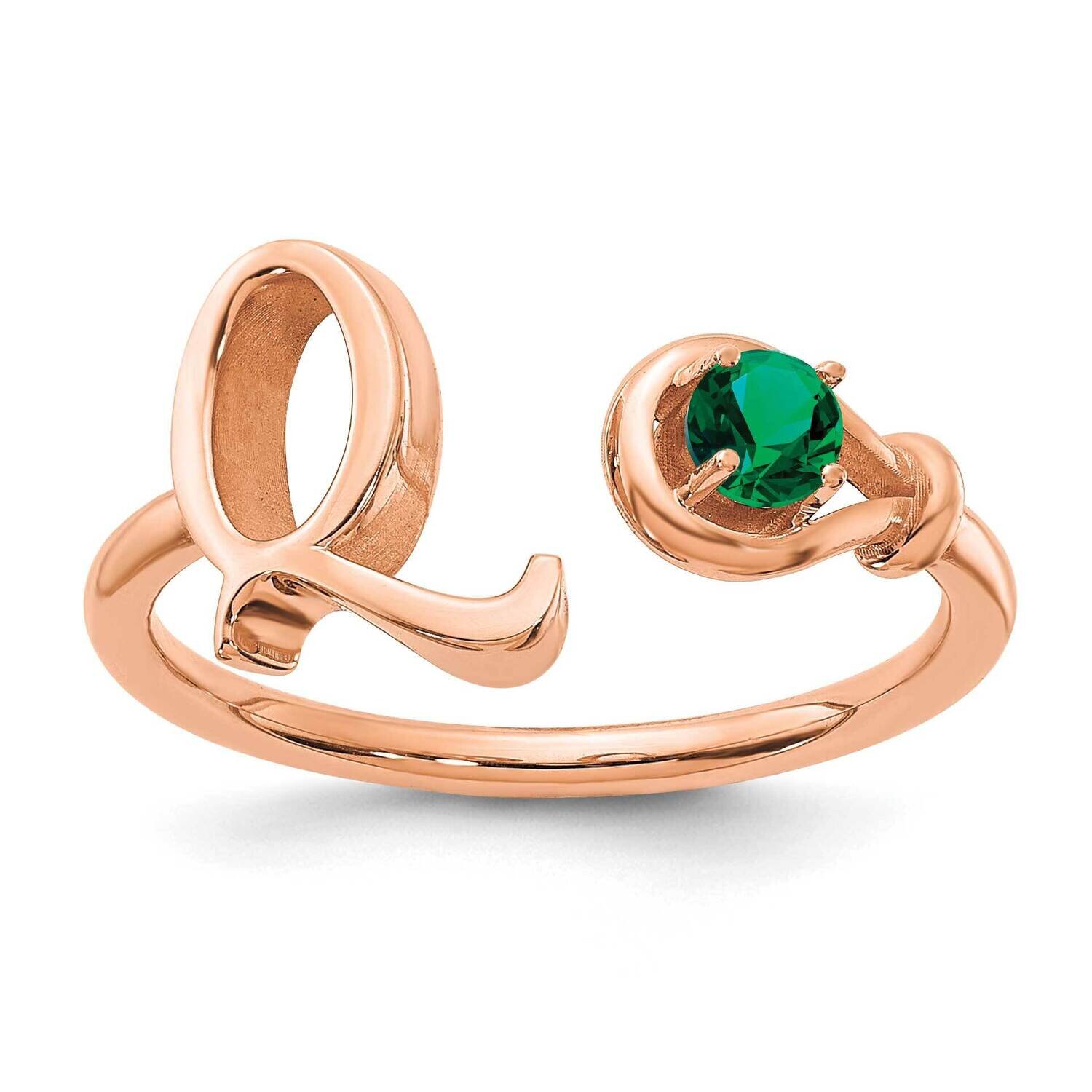 Letter Q with Birthstone Ring 10k Rose Gold 10XNR81QR