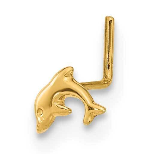 22 Gauge Dolphin Nose Ring Body Jewelry 14k Gold BD161