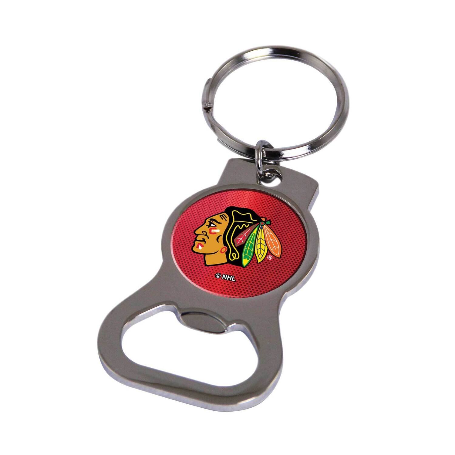 NHL Chicago Blackhawks Bottle Opener Key Ring By Rico Industries GC6366