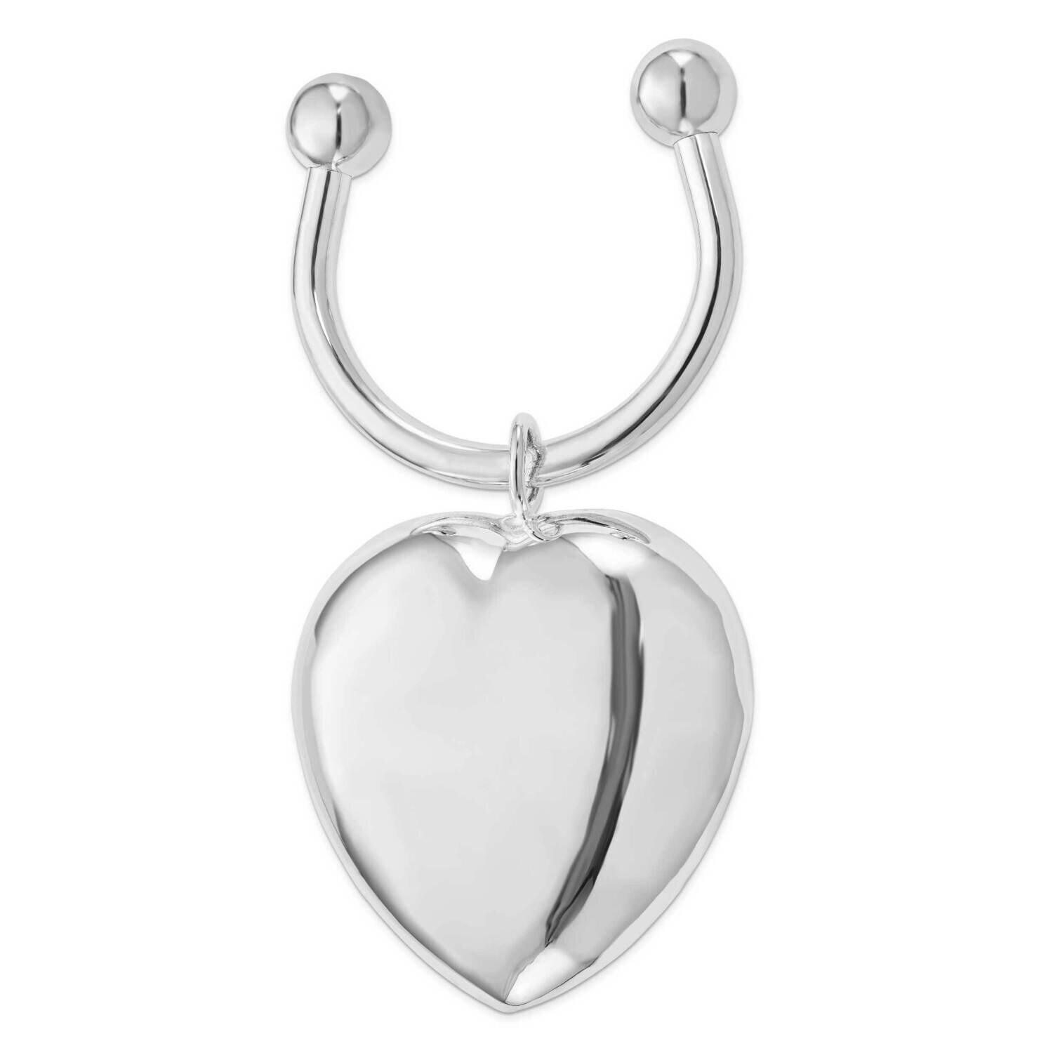 Puffed Heart Key Ring Silver-tone GM20731