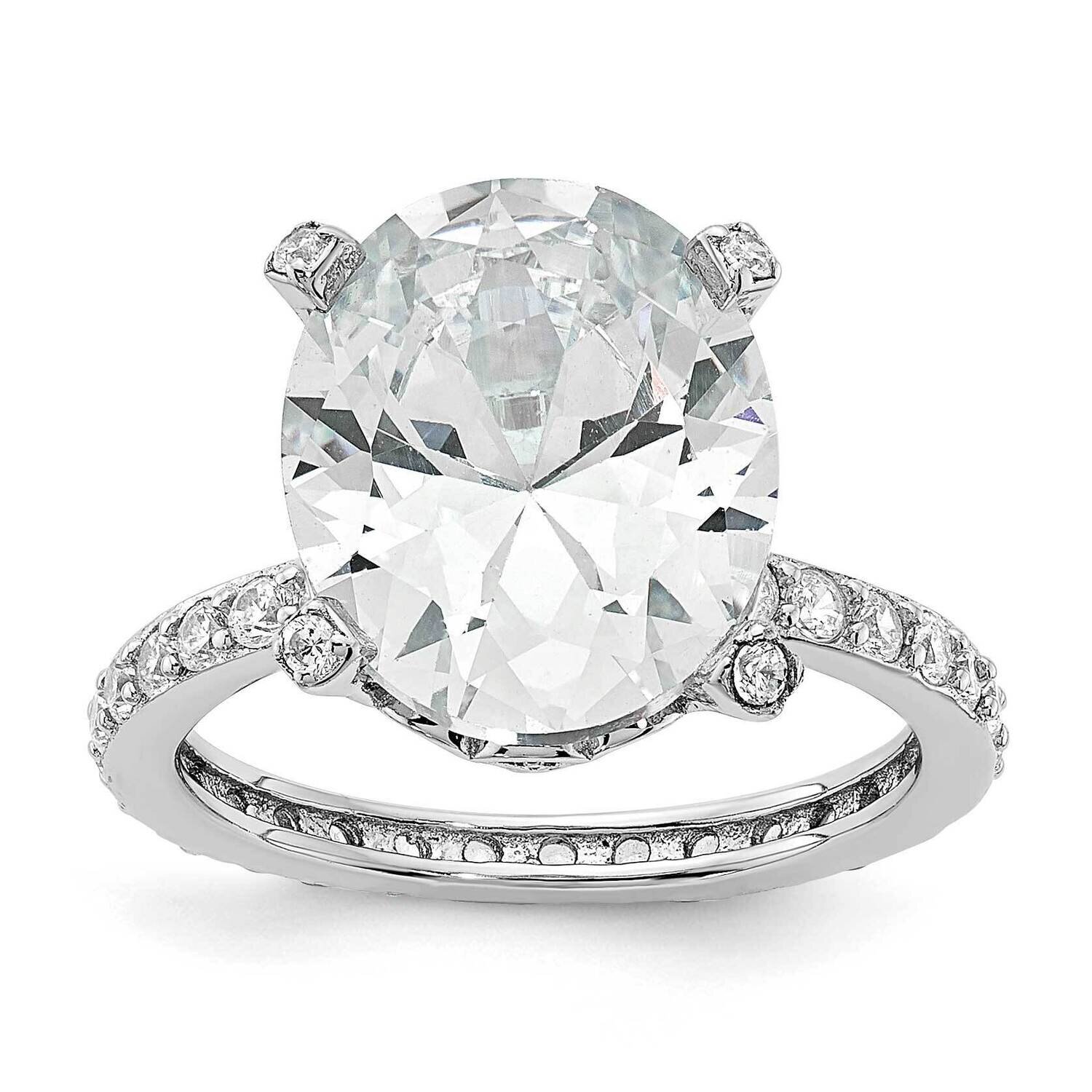 Cheryl M Rhodium-Plated Fancy CZ Diamond Ring Sterling Silver QCM1497-10