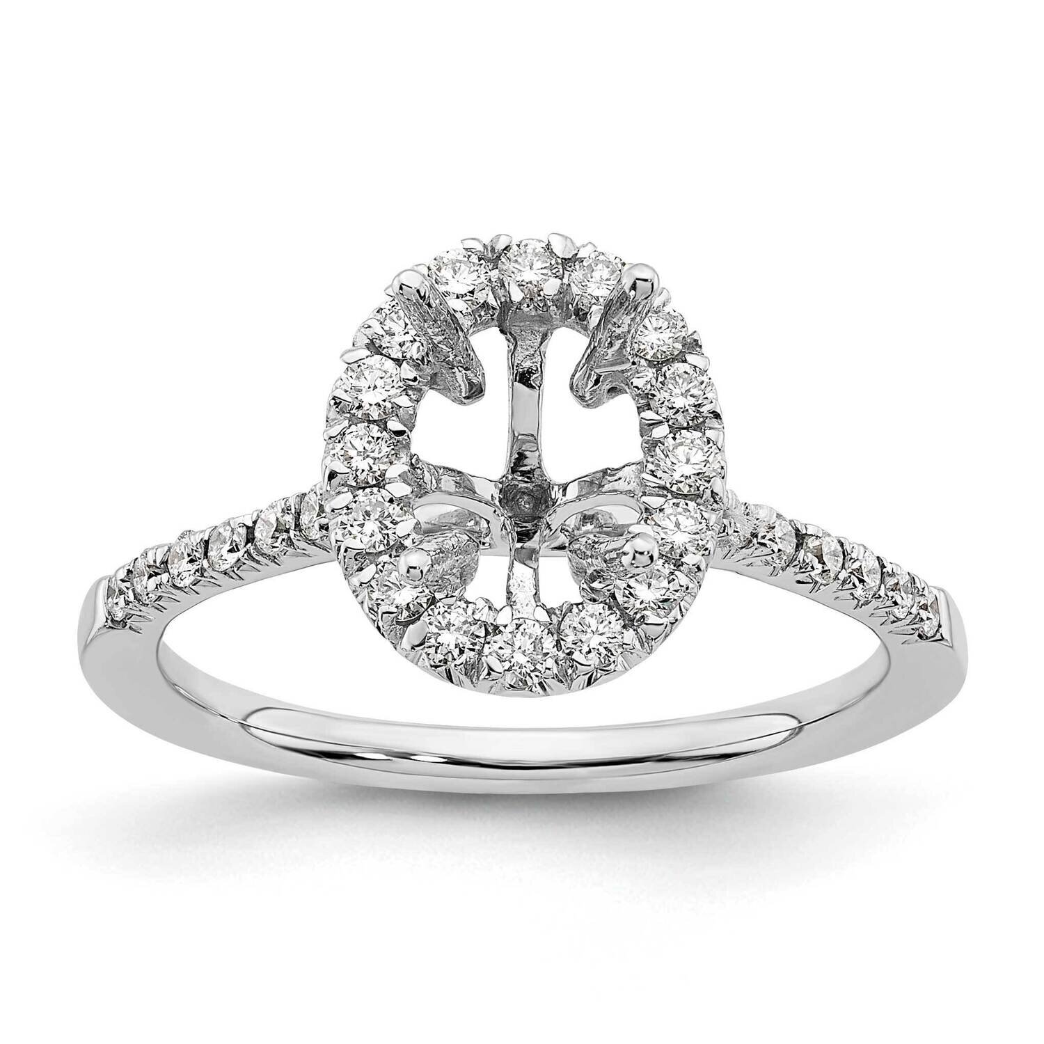 Vs/Si, D E F, S/M Oval Halo Engagement Ring 14k White Gold Lab Grown Diamond RM2058E-050-WLD, MPN: …