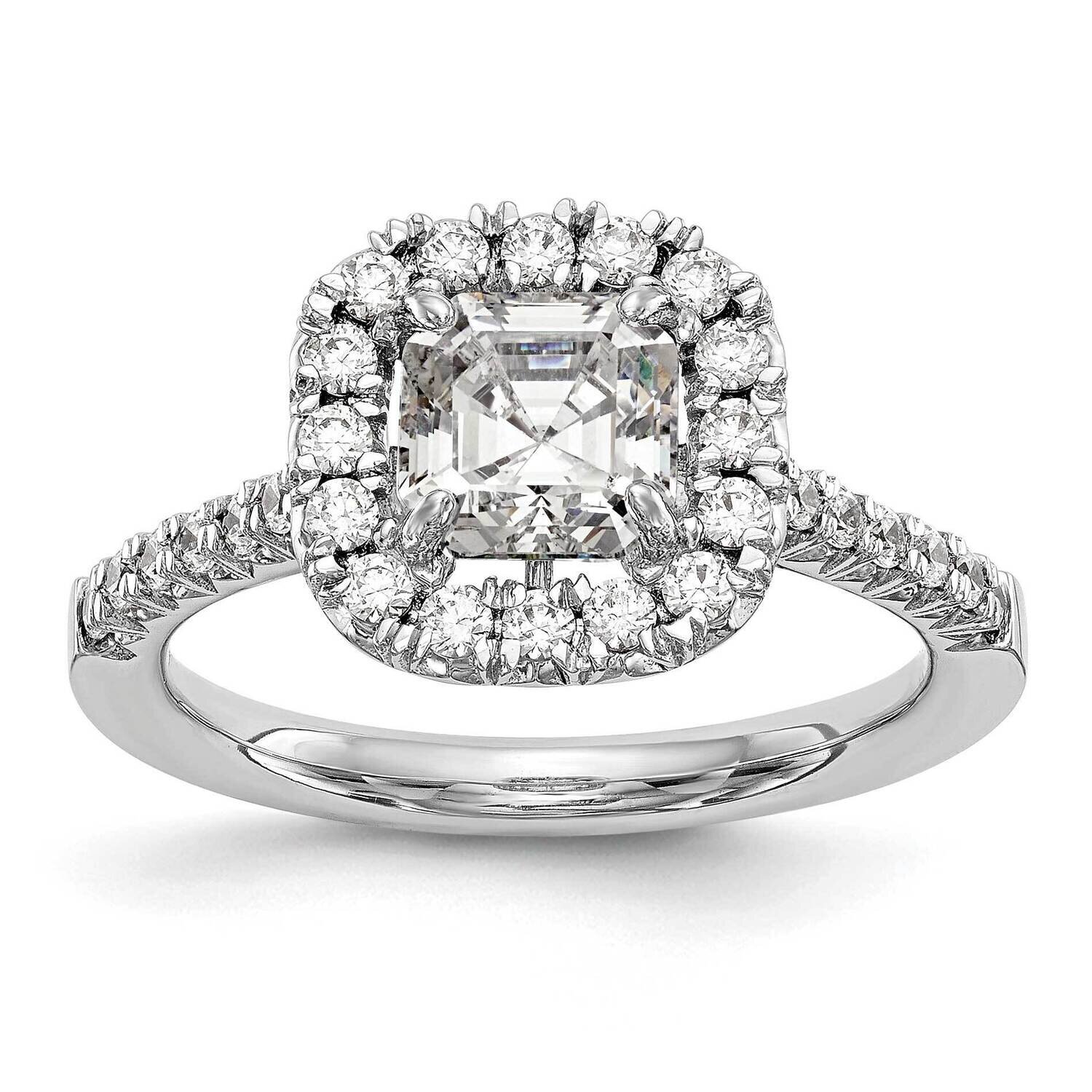 Vs/Si, D E F, S/M Ascher Halo Engagement Ring 14k White Gold Lab Grown Diamond RM2060E-050-WLD, MPN…