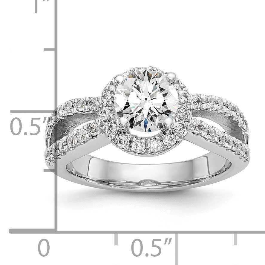 Vs/Si, D E F, S/M Round Halo Engagement Ring 14k White Gold Lab Grown Diamond RM2142E-050-WLD