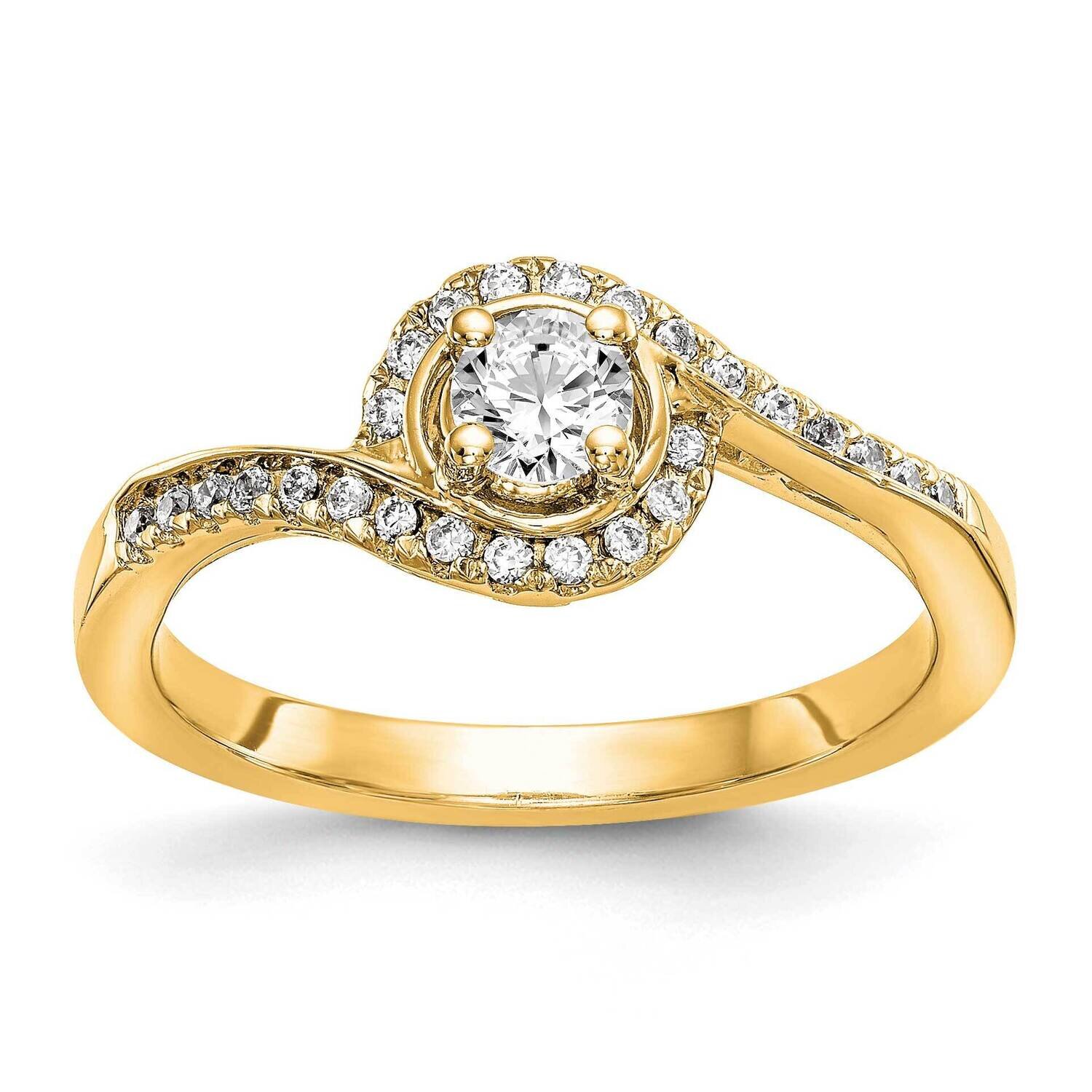 Si1/Si2, G H I, Round Semi-Mount By-Pass Eng Ring 14k Gold Lab Grown Diamond RM2406E-075-7YLG