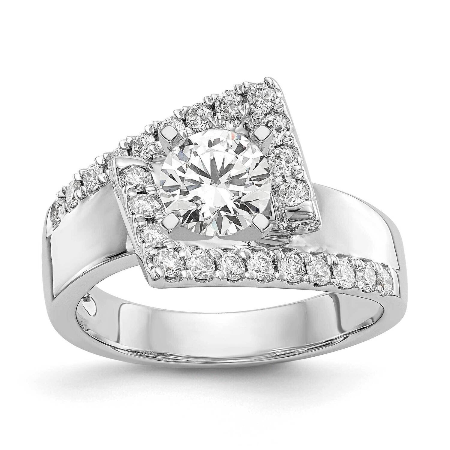 Peg Set Lab Grown Diamond Si1/Si2, G H I, Semi-Mount Engagement Ring 14k White Gold RM2491E-050-7WL…