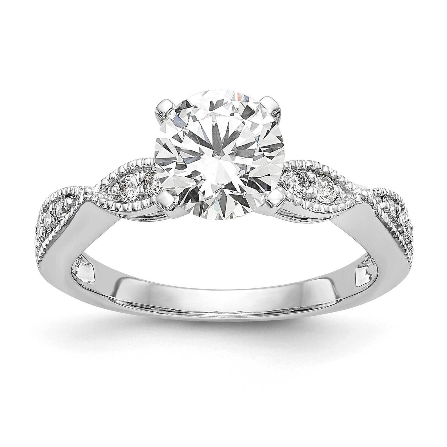 Si1/Si2, G H I, Round Semi-Mount Engagement Ring 14k White Gold Lab Grown Diamond RM2529E-100-7WLG,…