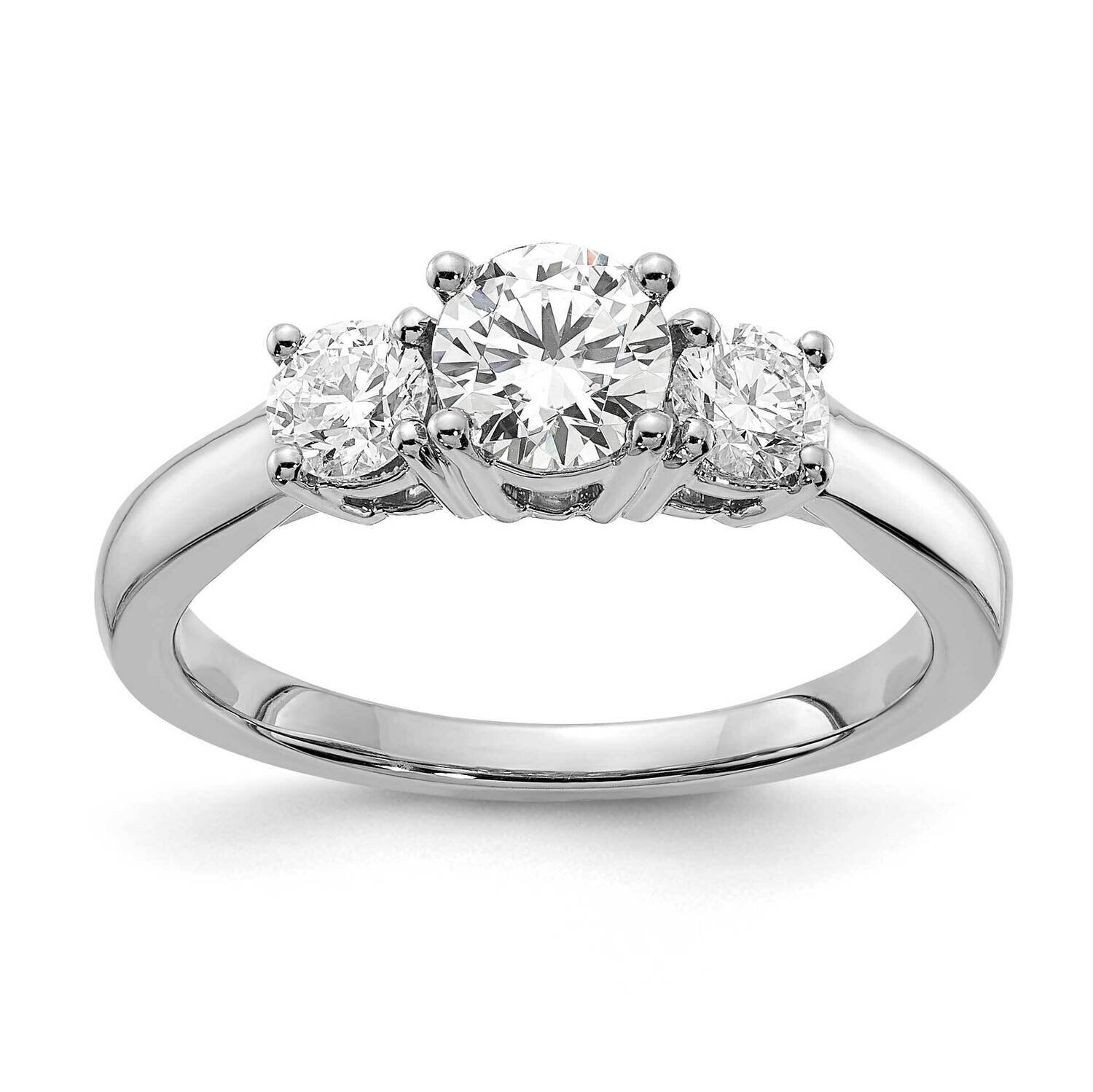 Si1/Si2, G H I, 3-Stone Complete Engagement Ring 14k White Gold Lab Grown Diamond RM4229E-075-CWLG,…