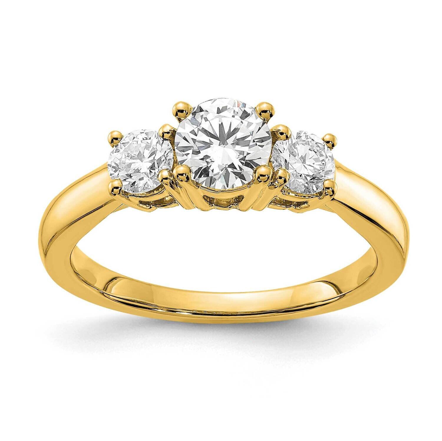 Si1/Si2, G H I, 3-Stone Engagement Ring 14k Gold Lab Grown Diamond RM4229E-100-CYLG, MPN: RM4229E-1…