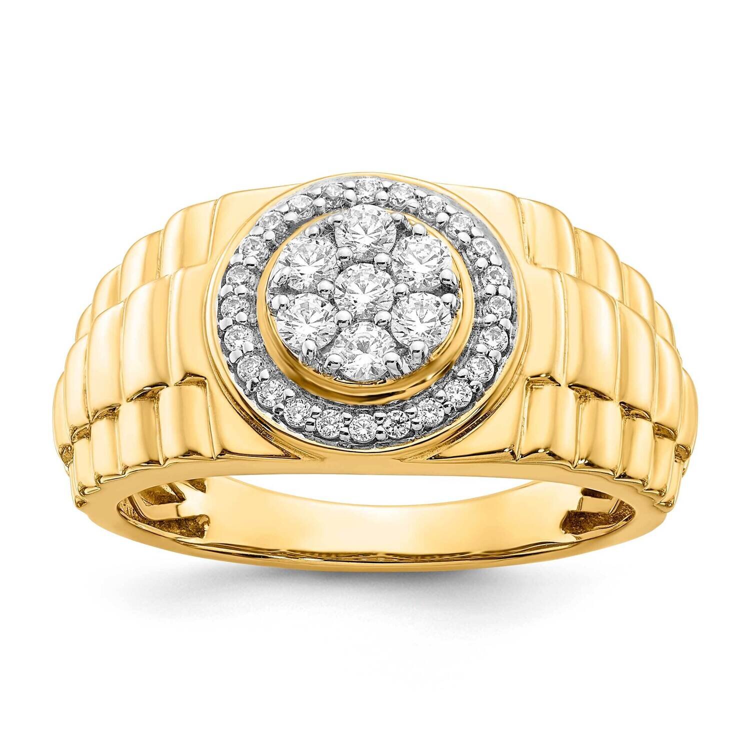 Si1/Si2, G H I, Men's Ring 10k Gold Lab Grown Diamond RM5685-050-0YLG