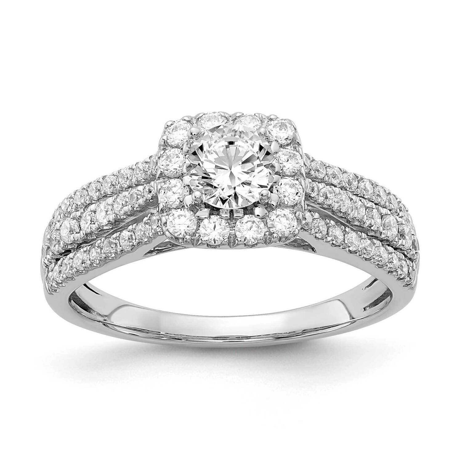 Diamond Si1/Si2, G H I, Halo Engagement Ring 14k White Gold Lab Grown Diamond RM5719E-040-CWLG, MPN…