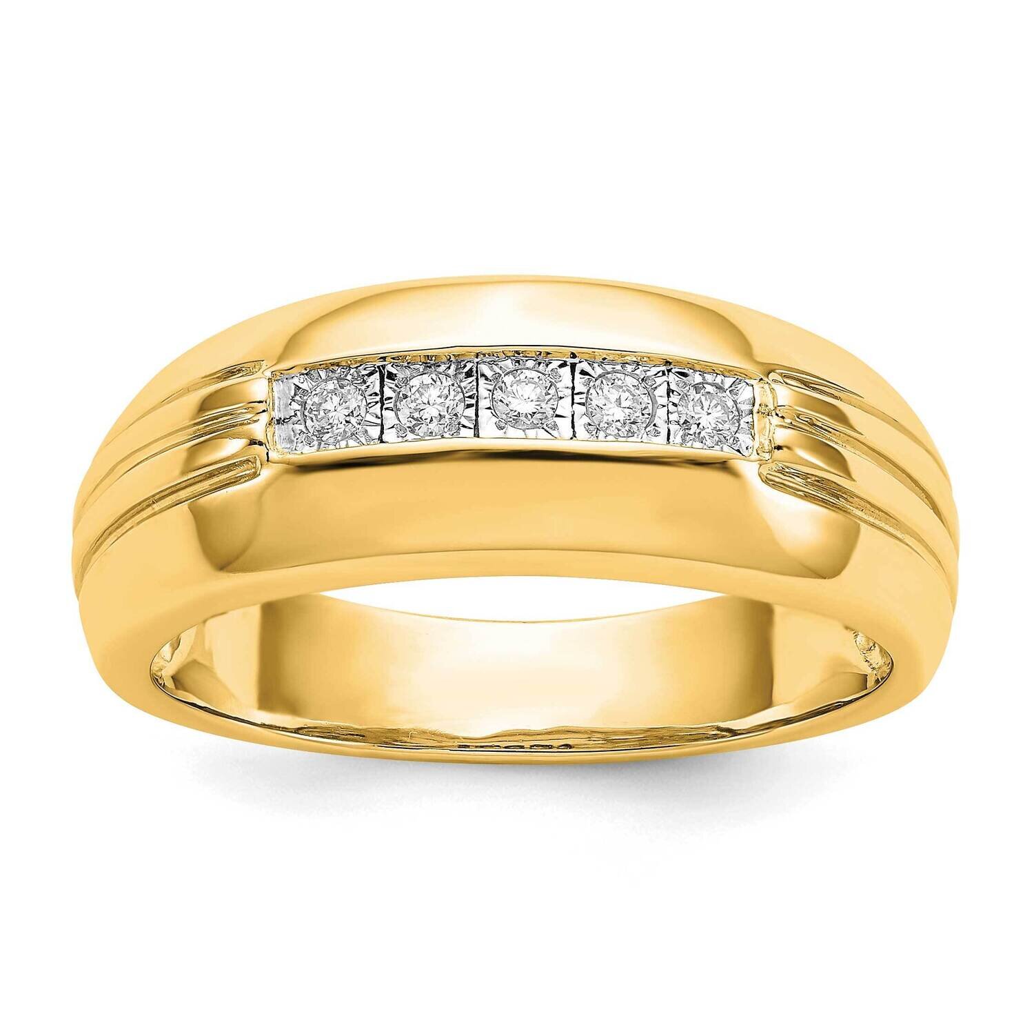 Diamond 5-Stone Mens Ring 14k Gold RM5795-010-YA, MPN: RM5795-010-YA, 883957313054