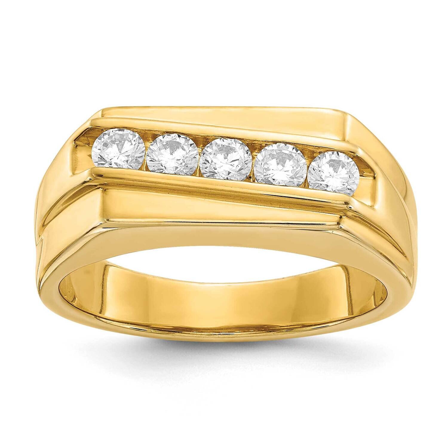 Diamond 5-Stone Mens Ring 14k Gold RM5797-050-YA