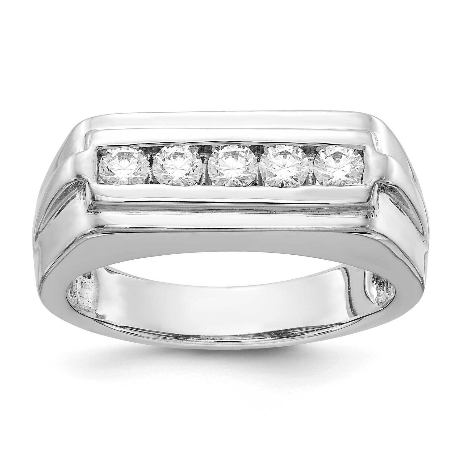 Diamond 5-Stone Mens Ring 14k White Gold RM5798-050-WA, MPN: RM5798-050-WA, 883957313085