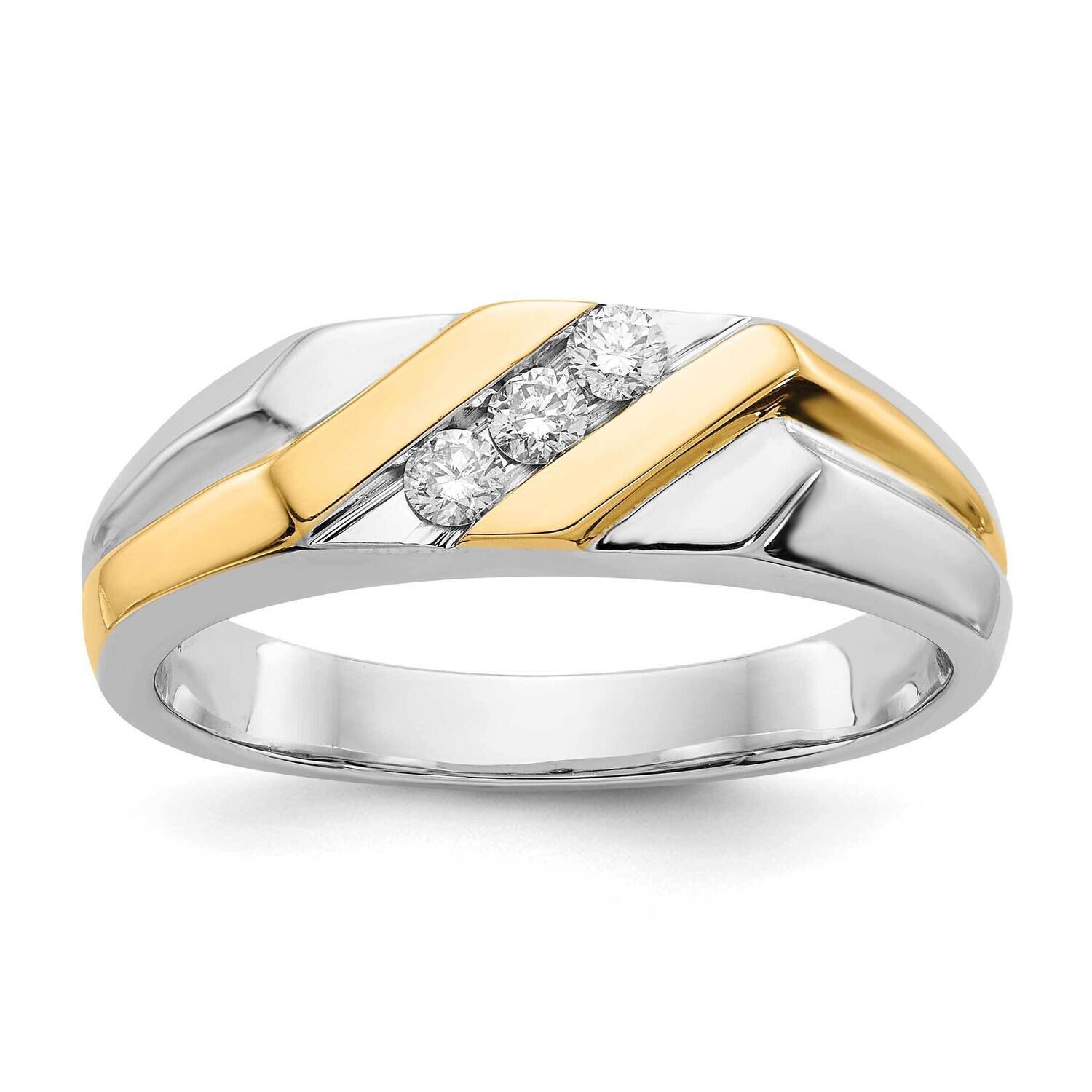Gold Diamond Mens Ring 14k Two-tone Gold RM5808-016-WYA