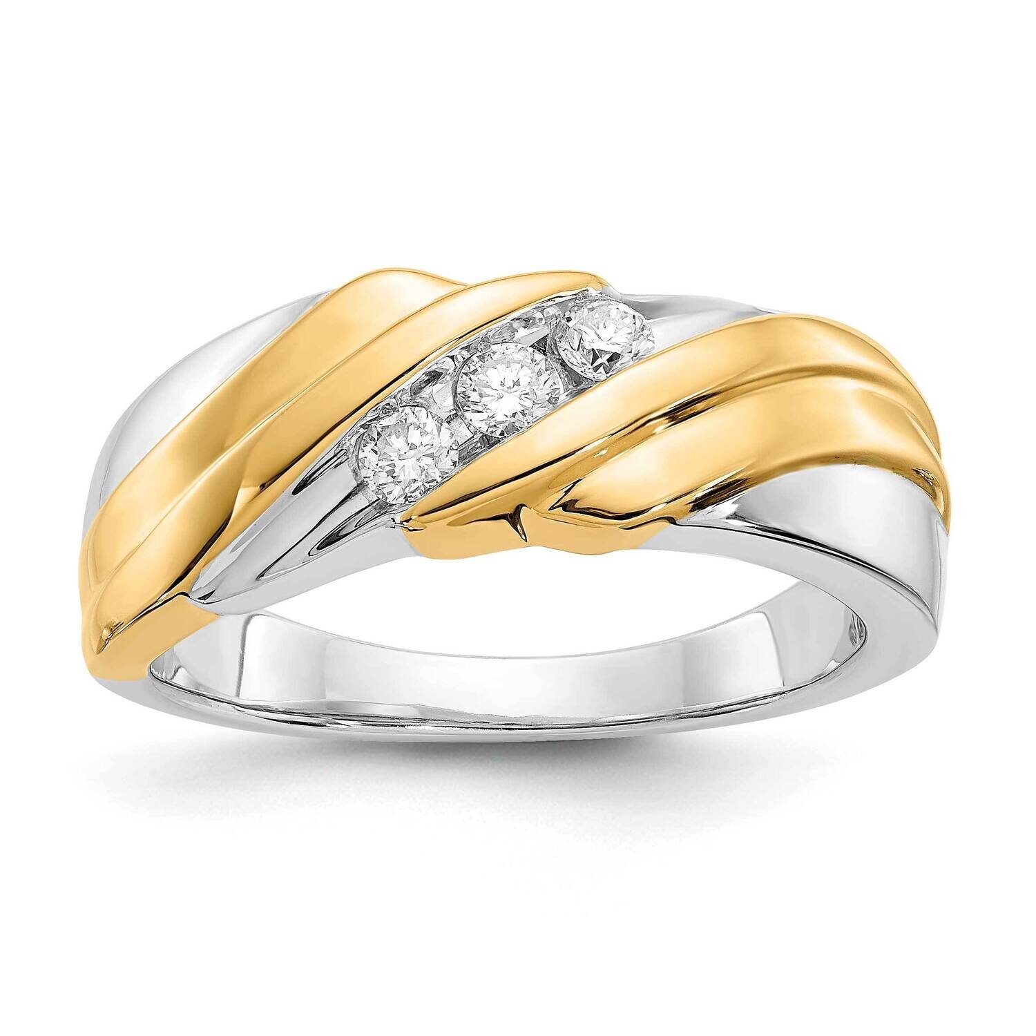 Diamond Mens Ring 14k Two-tone Gold RM5811-025-WYA, MPN: RM5811-025-WYA, 883957386904