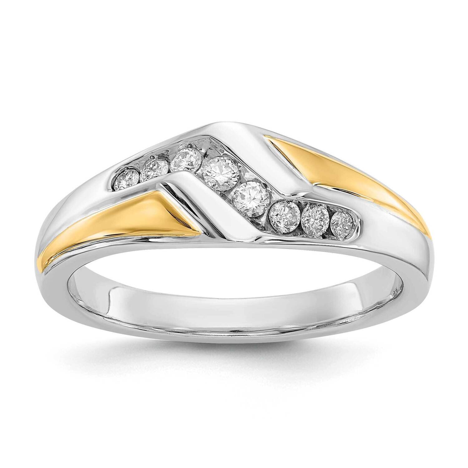 Gold Diamond Mens Ring 14k Two-tone Gold RM5817-025-WYA, MPN: RM5817-025-WYA, 883957386744
