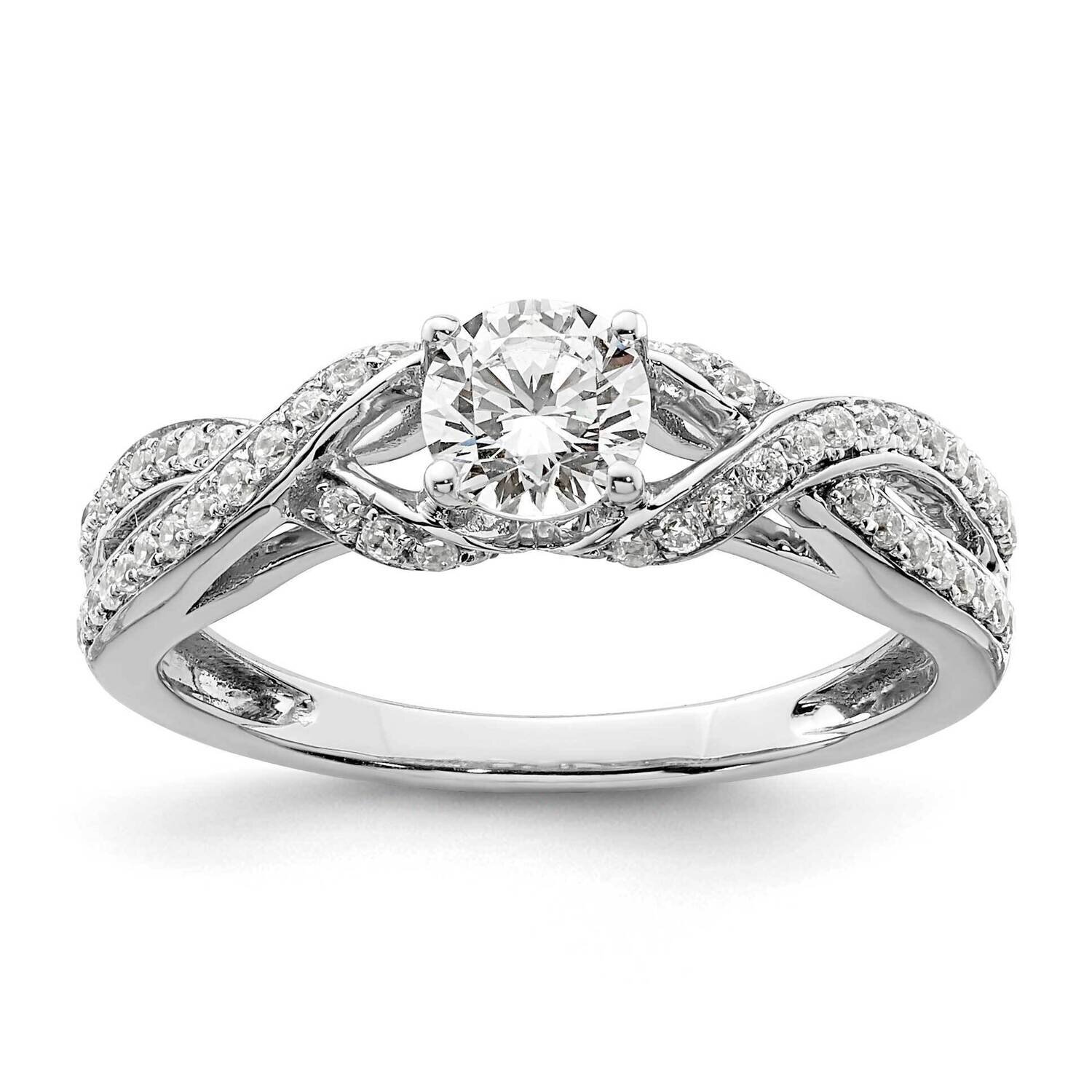 Si1/Si2, G H I, Twist Design Complete Eng Ring 14k White Gold Lab Grown Diamond RM5970E-045-CWLG, M…