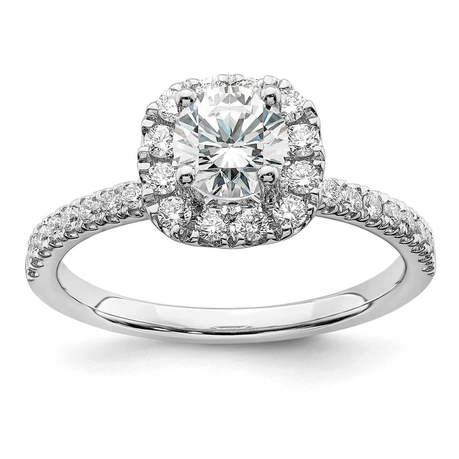 Si1/Si2, G H I, Halo Engagement Ring 14k White Gold Lab Grown Diamond RM6633E-018-5CWLG, MPN: RM663…