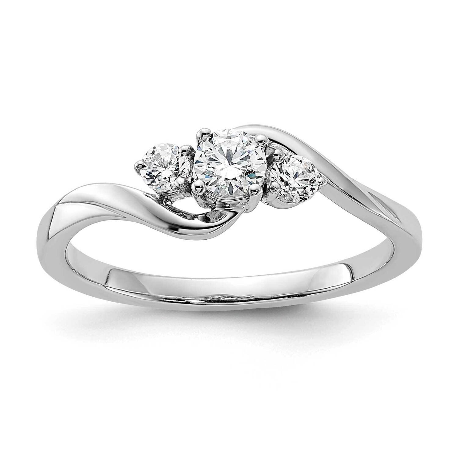 Si1/Si2, G H I, Petite Engagement Ring 14k White Gold Lab Grown Diamond RM7273E-020-WLG