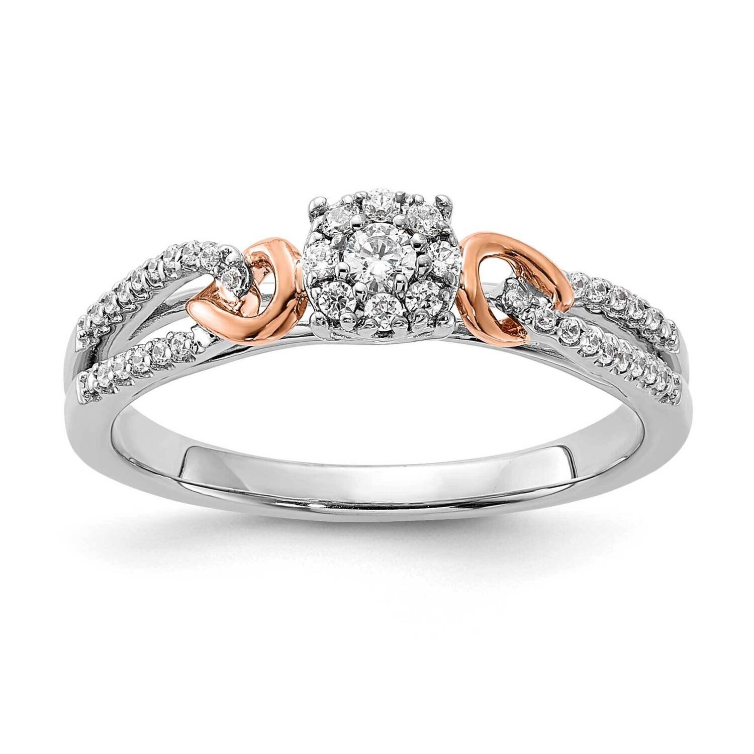 Si1/Si2, G H I, Looped Cluster Ring 14k Gold Lab Grown Diamond RM7572E-020-WRLG, MPN: RM7572E-020-W…