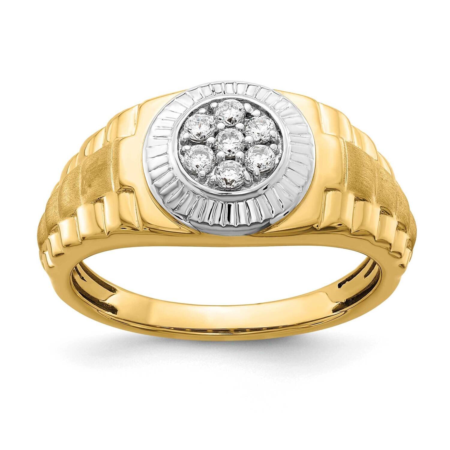 Si1/Si2, G H I, Men&#39;s Ring 14k Gold Lab Grown Diamond RM7596-025-10YWLG, MPN: RM7596-025-10YWLG, 88…