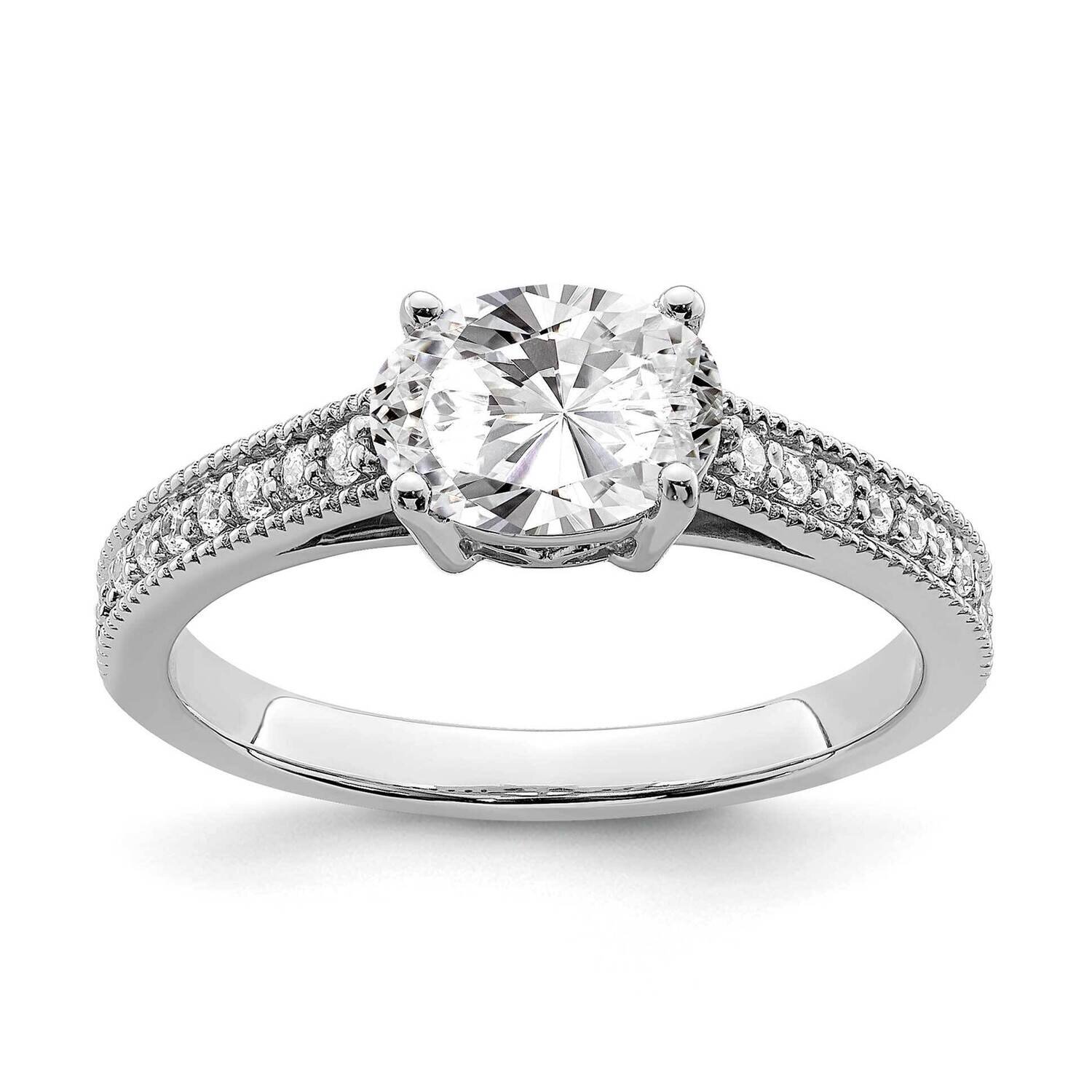 Si1/Si2, G H I, Semi-Mnt. Oval East/West Ring 14k White Gold Lab Grown Diamond RM7882E-100-WLG, MPN…